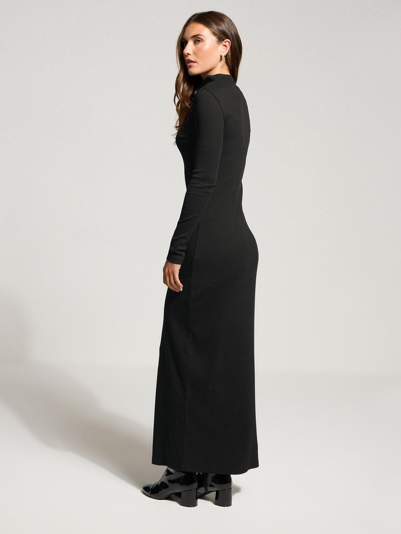 long-tall-sally-button-shoulder-maxi-dress-blackstillFront