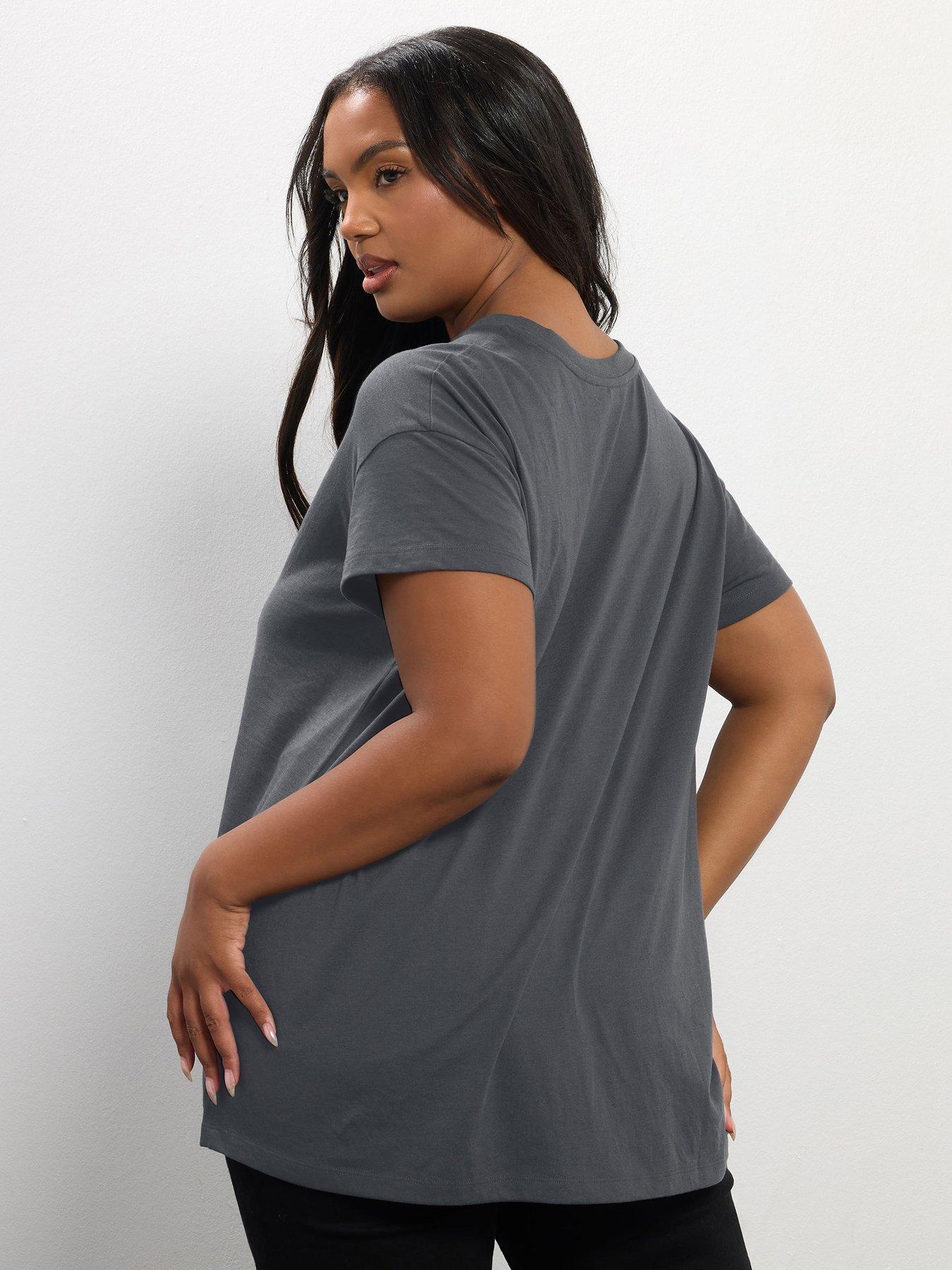 yours-curve-placement-print-t-shirt-greystillFront