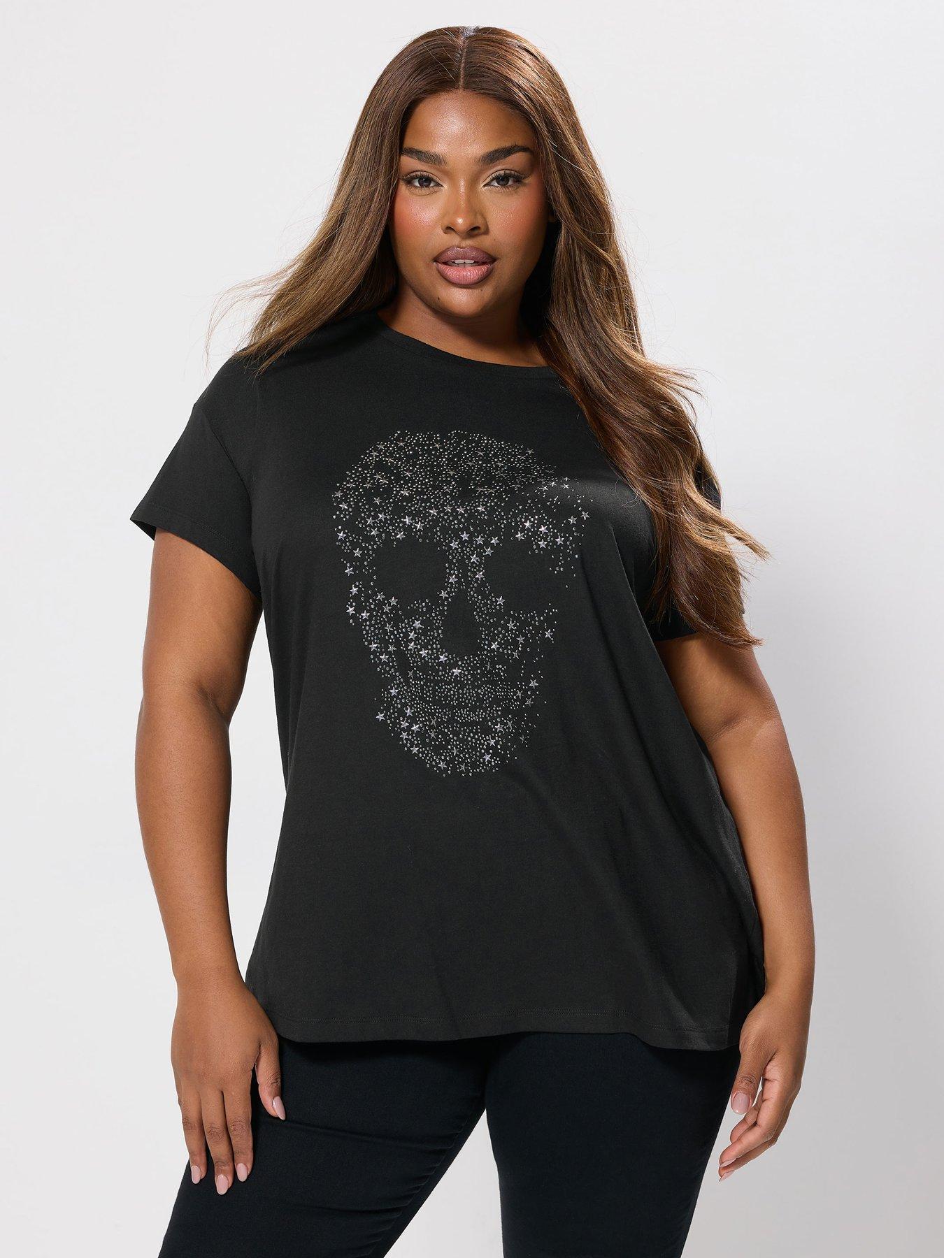 yours-curve-placement-print-t-shirt-blackfront