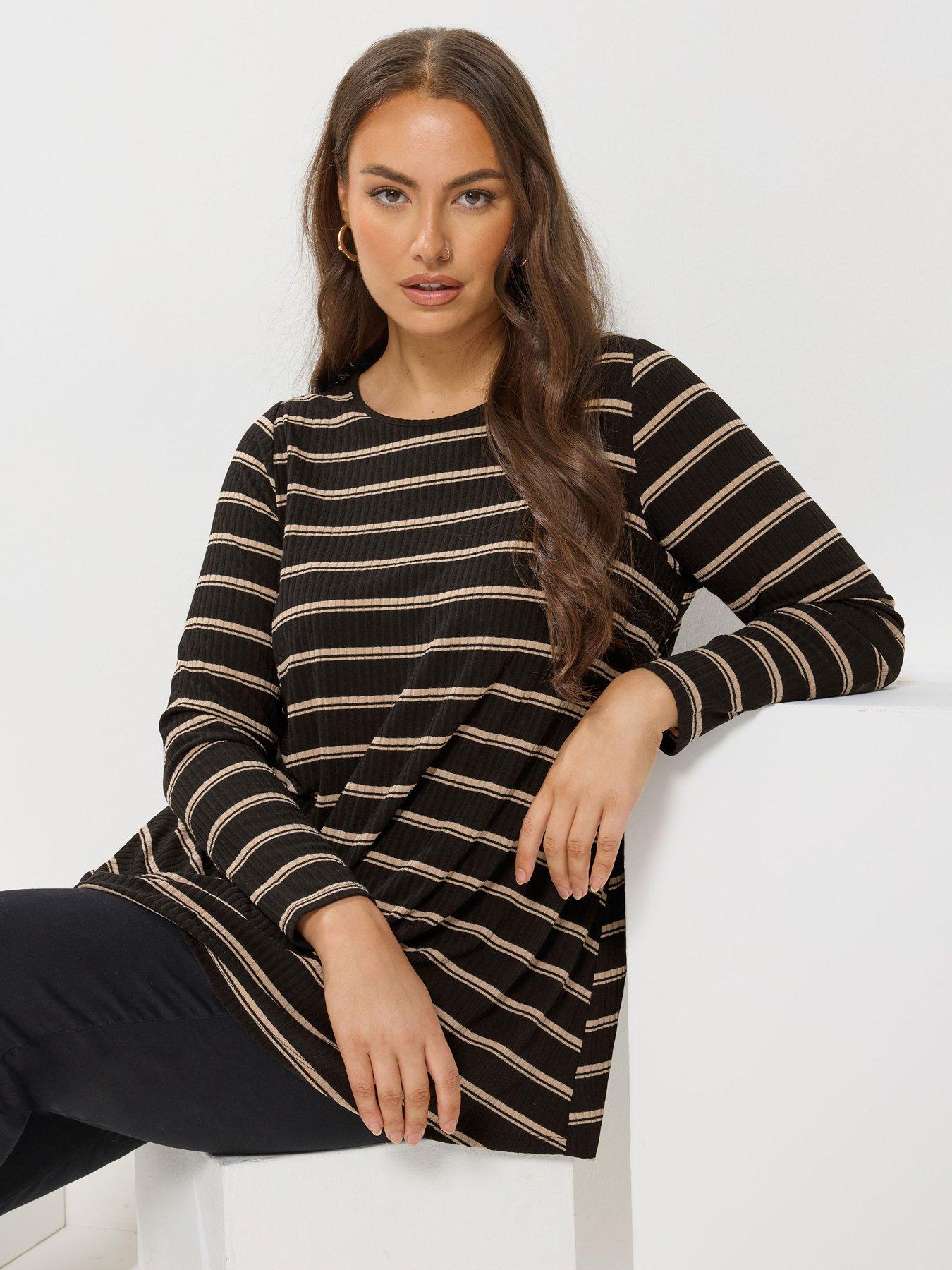 yours-curve-long-sleeve-rib-swing-t-shirt-black