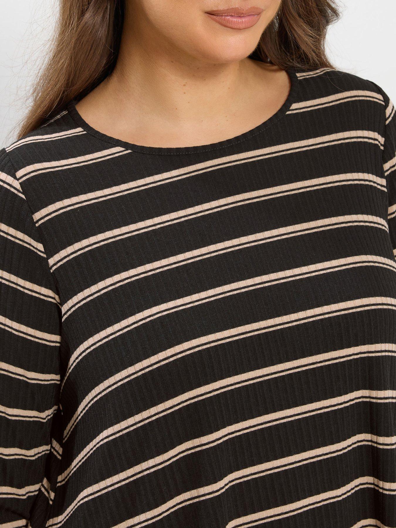 yours-curve-long-sleeve-rib-swing-t-shirt-blackoutfit