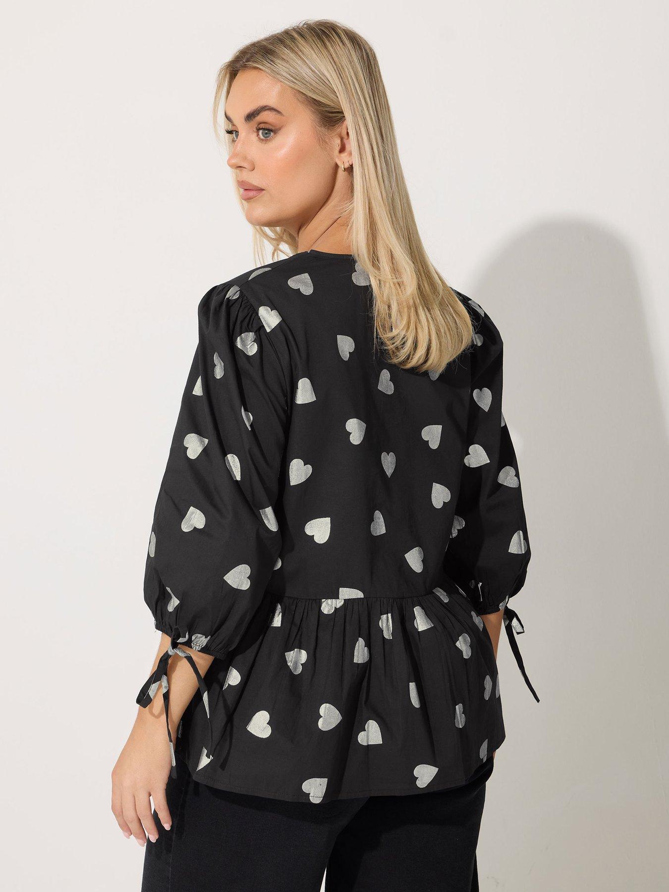 yours-curve-metallic-heart-collar-top-blackstillFront