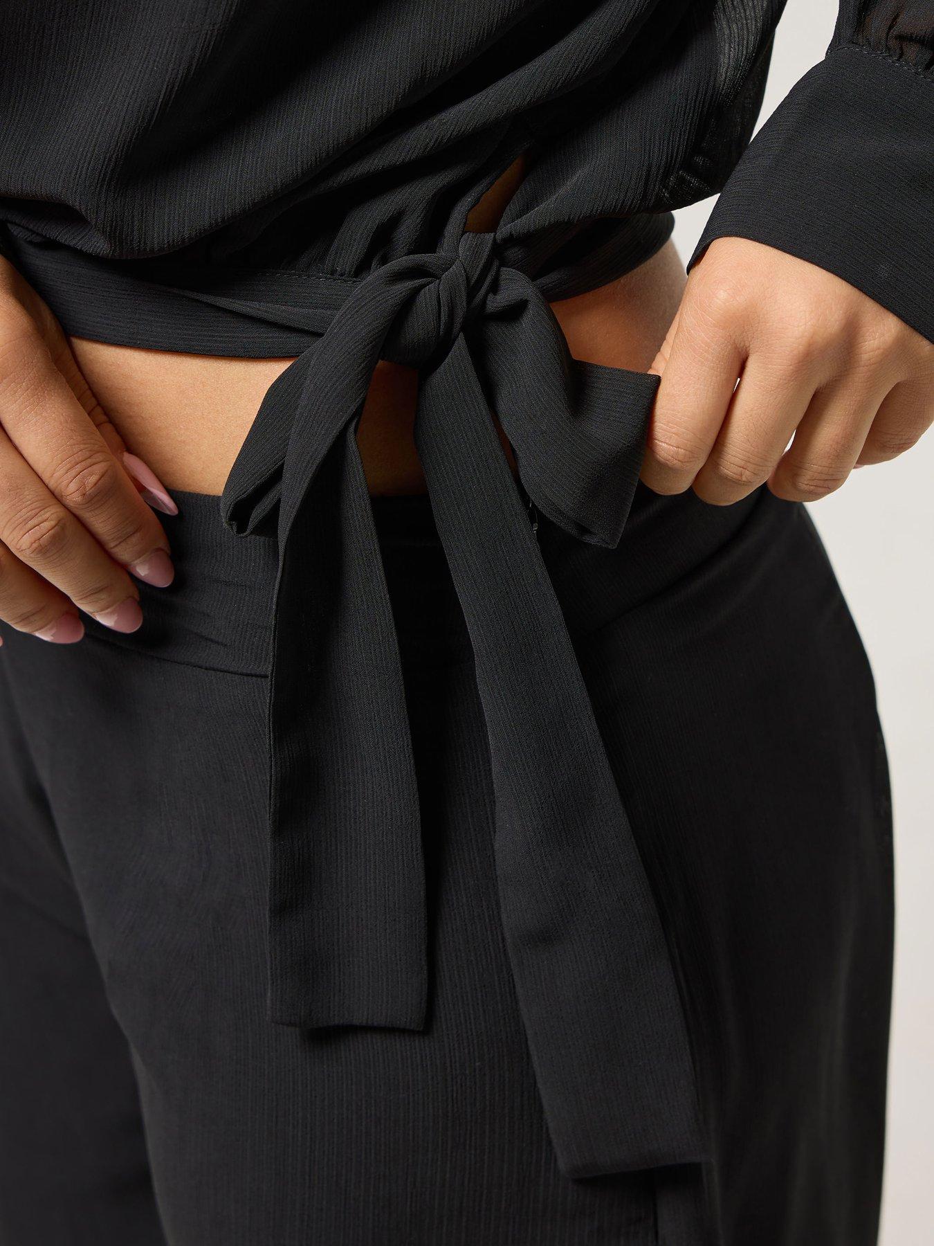 pixiegirl-petite-chiffon-long-sleeve-side-tie-top-blackoutfit