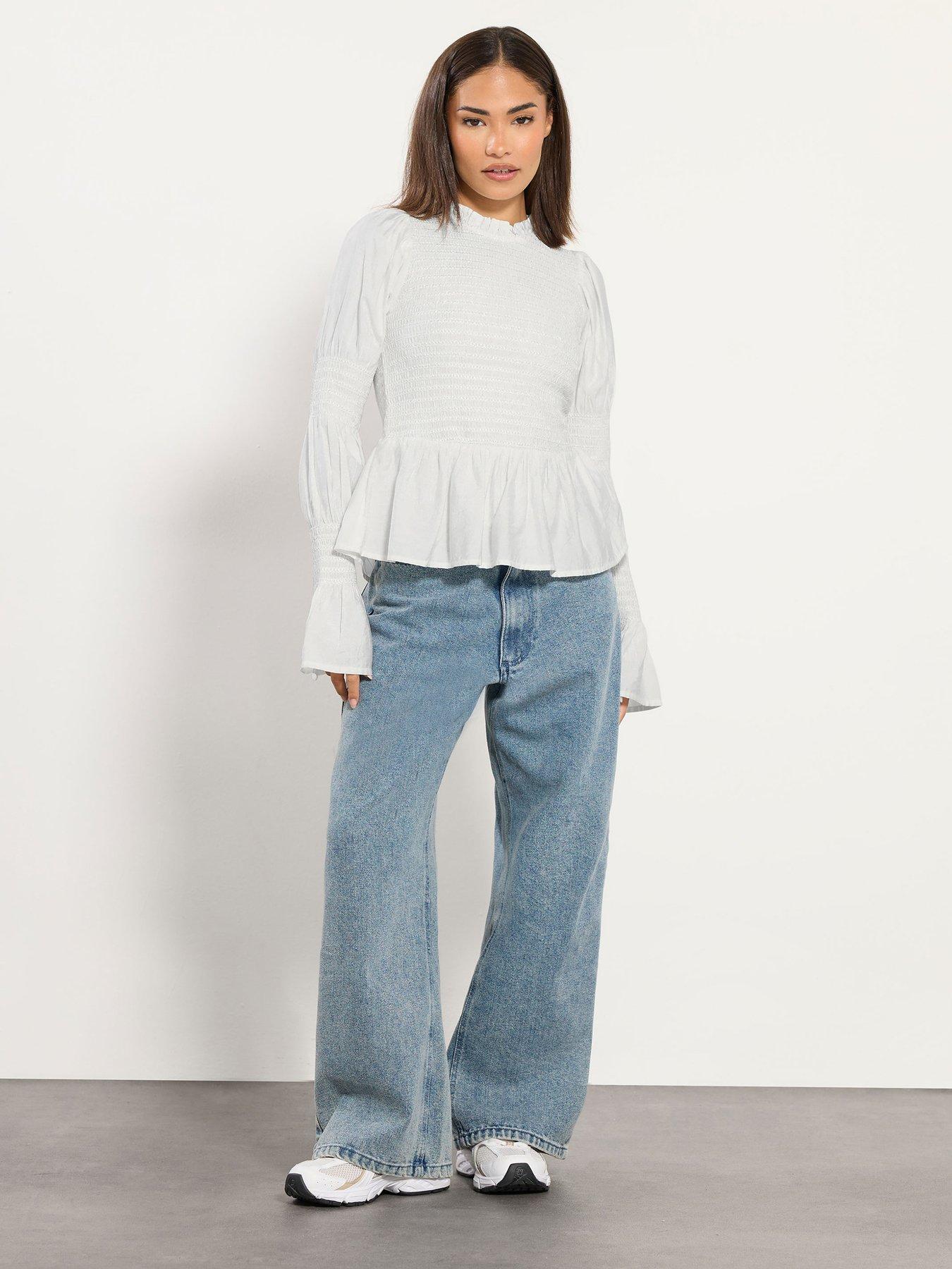 pixiegirl-petite-long-sleeve-shirred-top-ivoryback