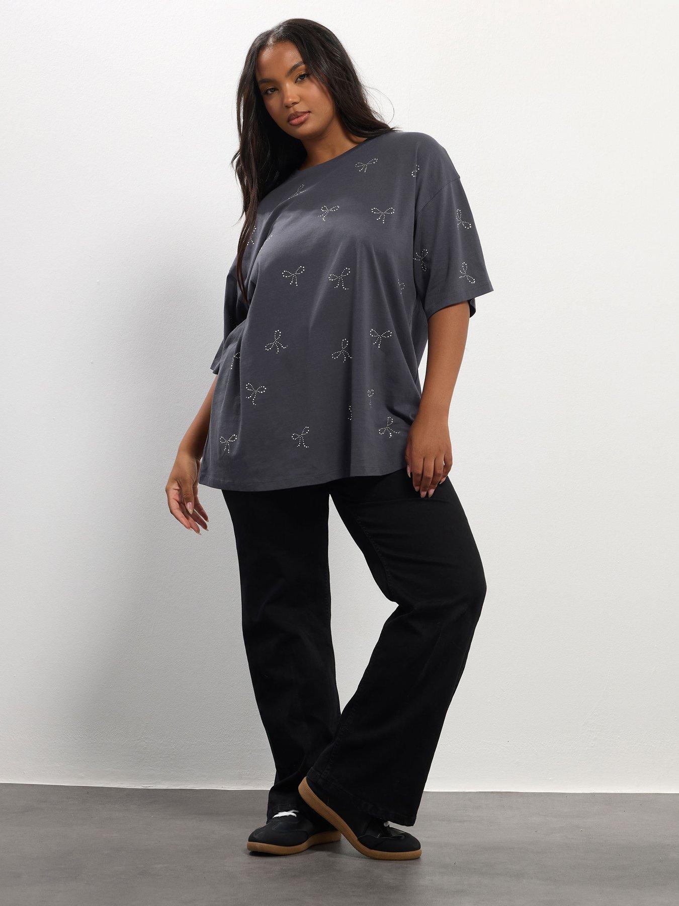 yours-curve-oversized-stud-t-shirt-greyback