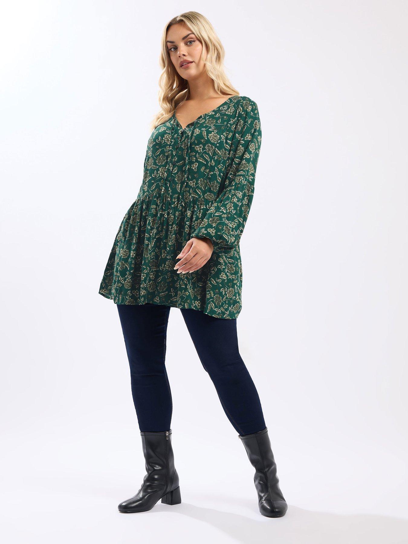 yours-curve-tie-neck-blouse-greenback