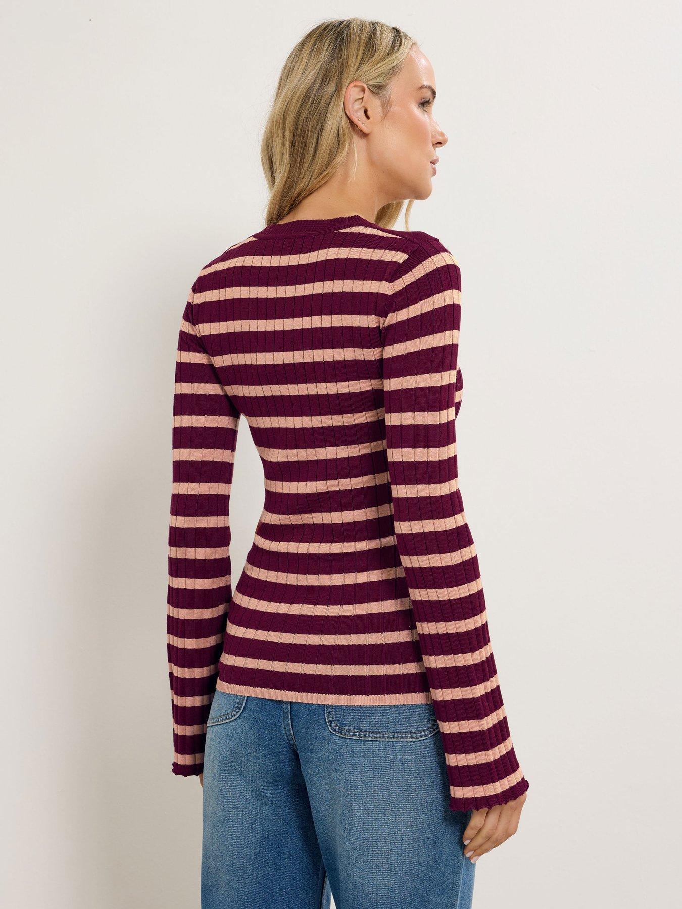 long-tall-sally-stripe-rib-jumper-redstillFront