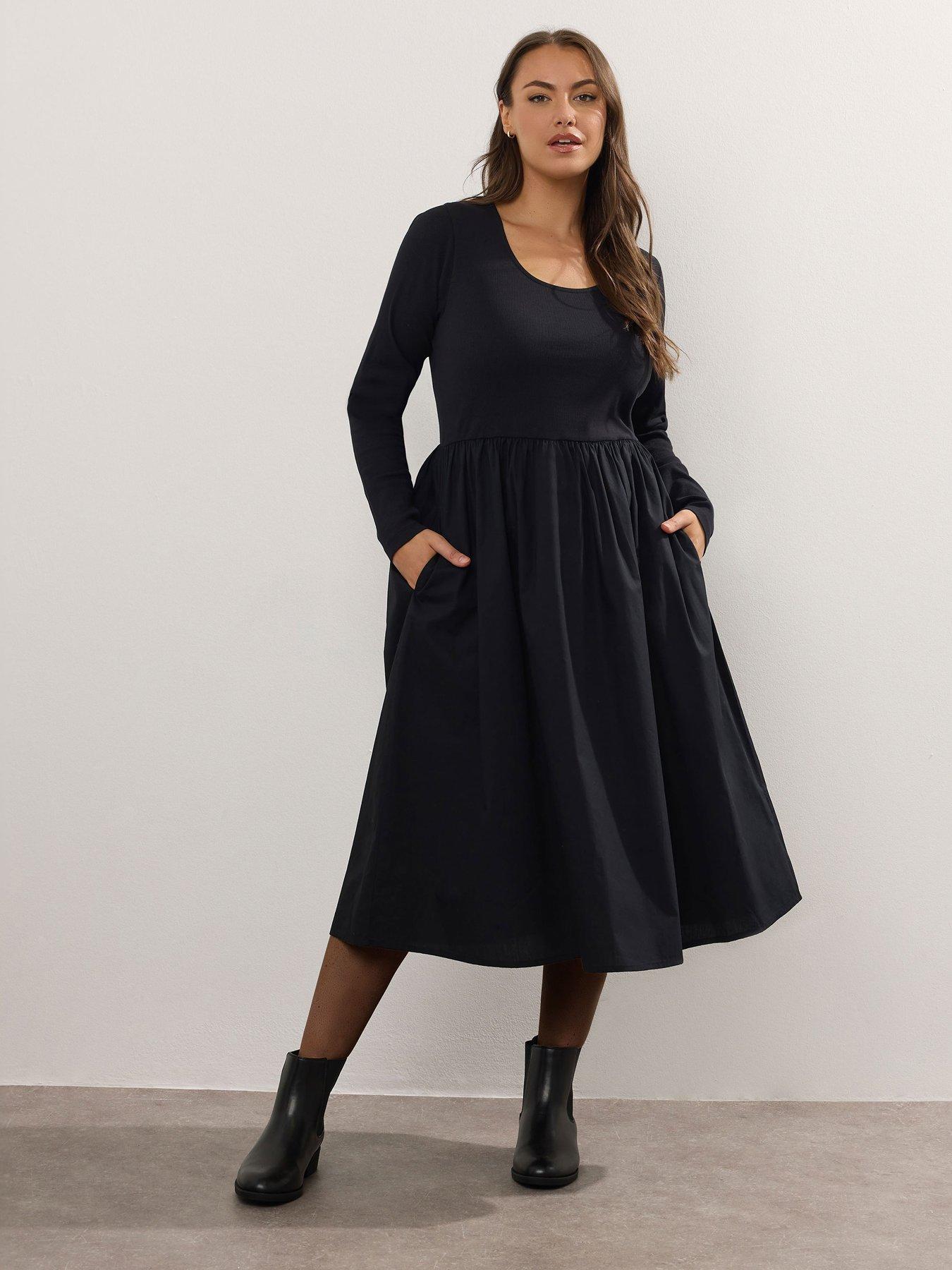yours-curve-rib-midaxi-dress-blackoutfit