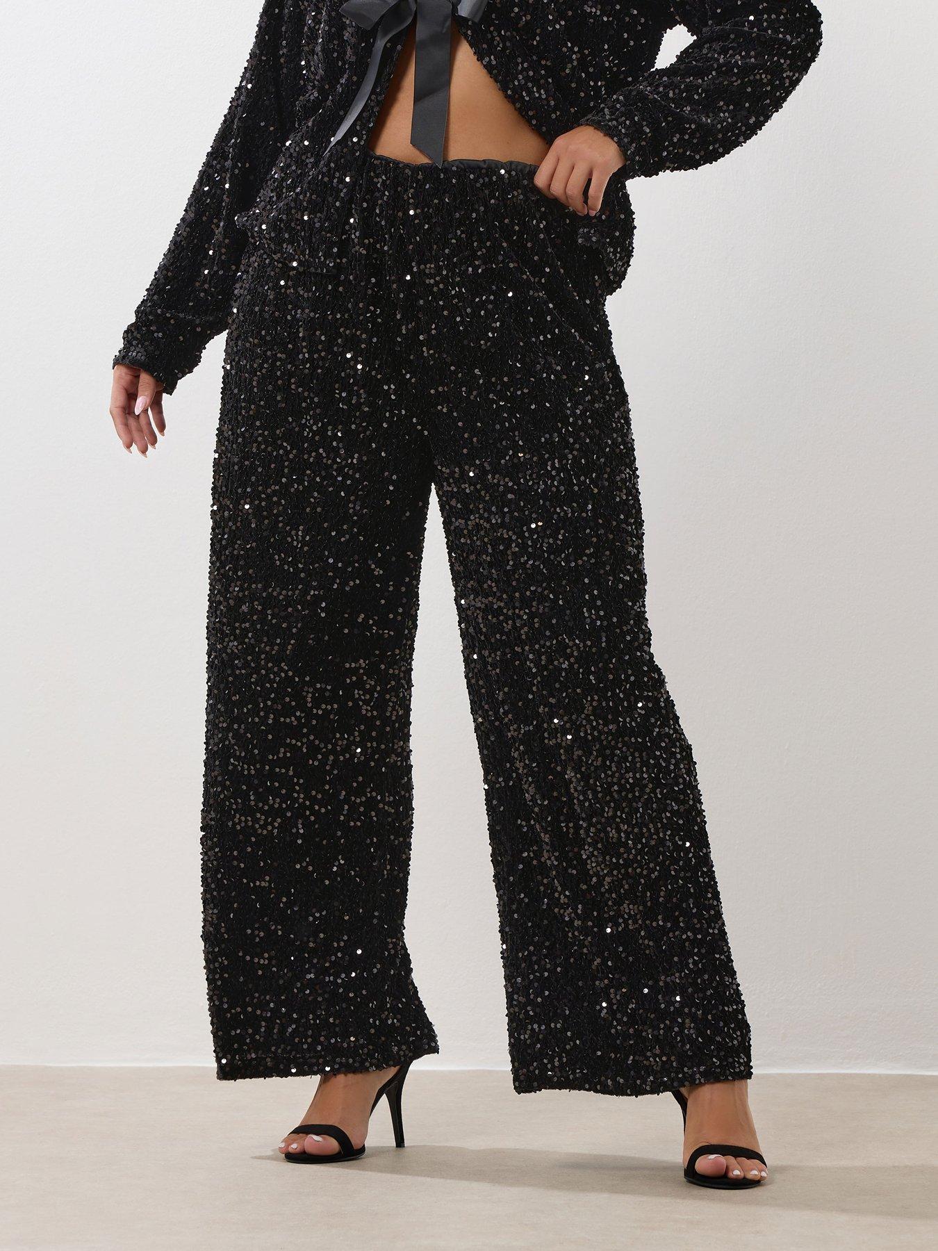 yours-curve-sequin-wide-leg-trouser-blackback