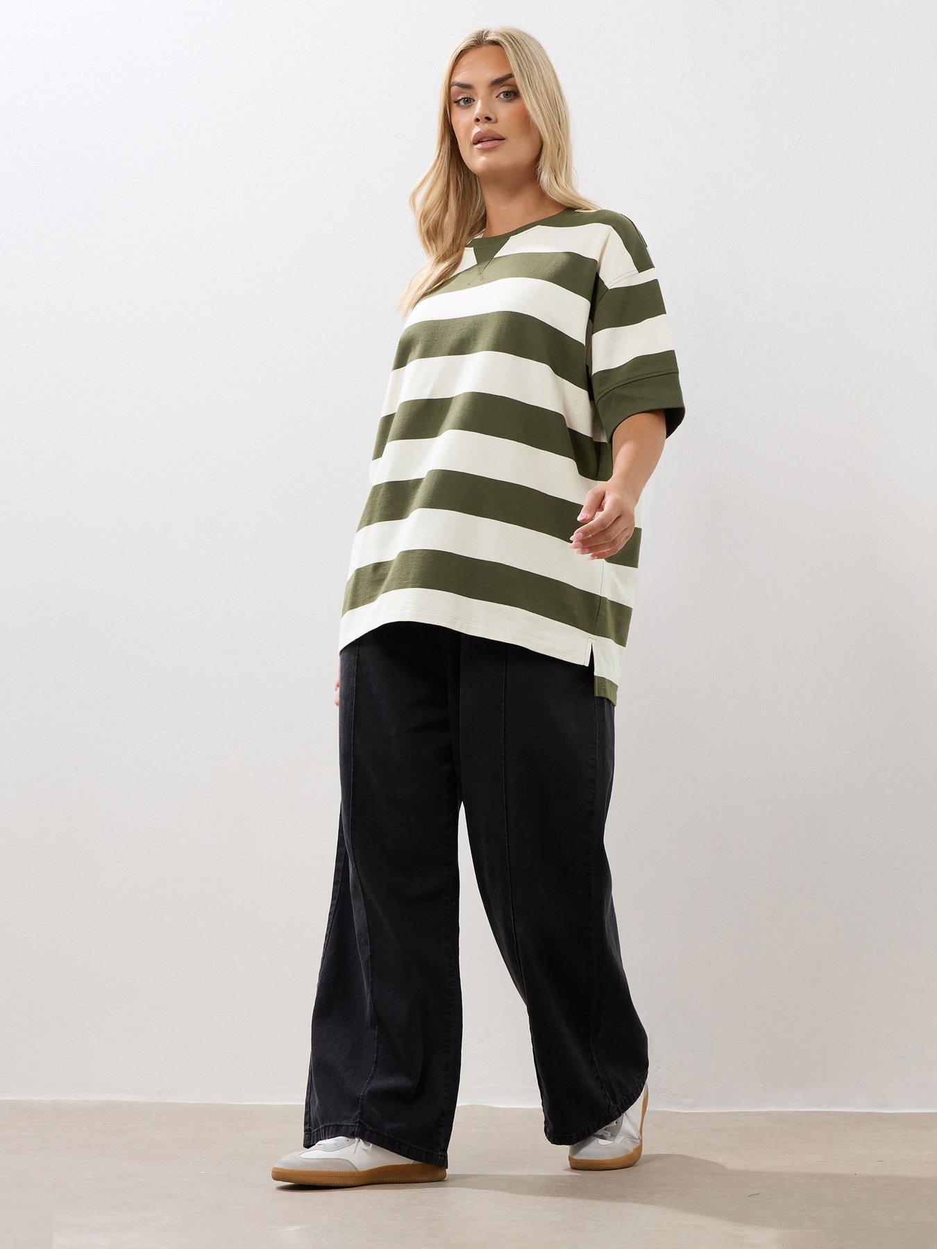 yours-curve-ribbed-stripe-t-shirt-greenback
