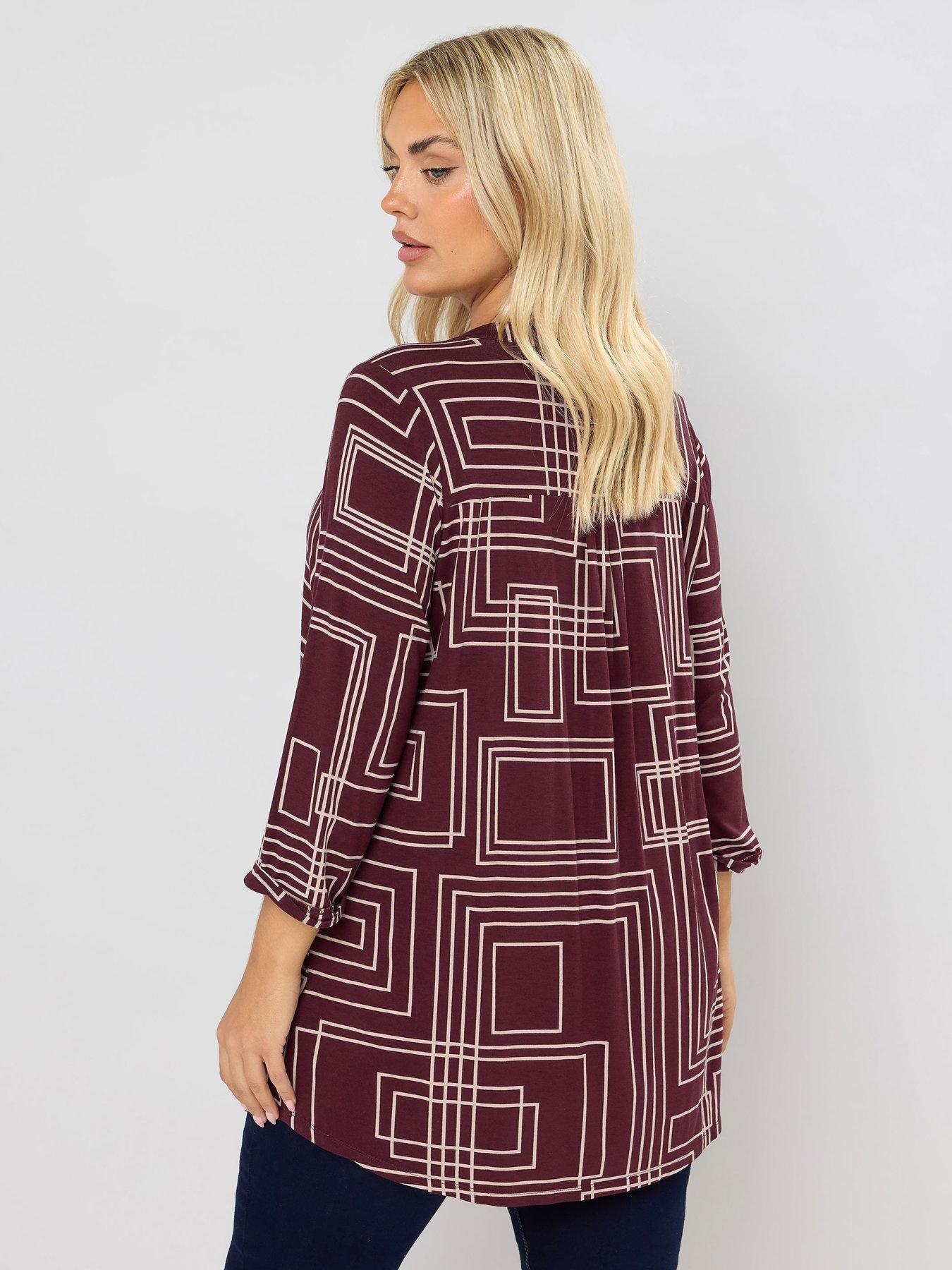 yours-curve-half-placket-shirt-redstillFront