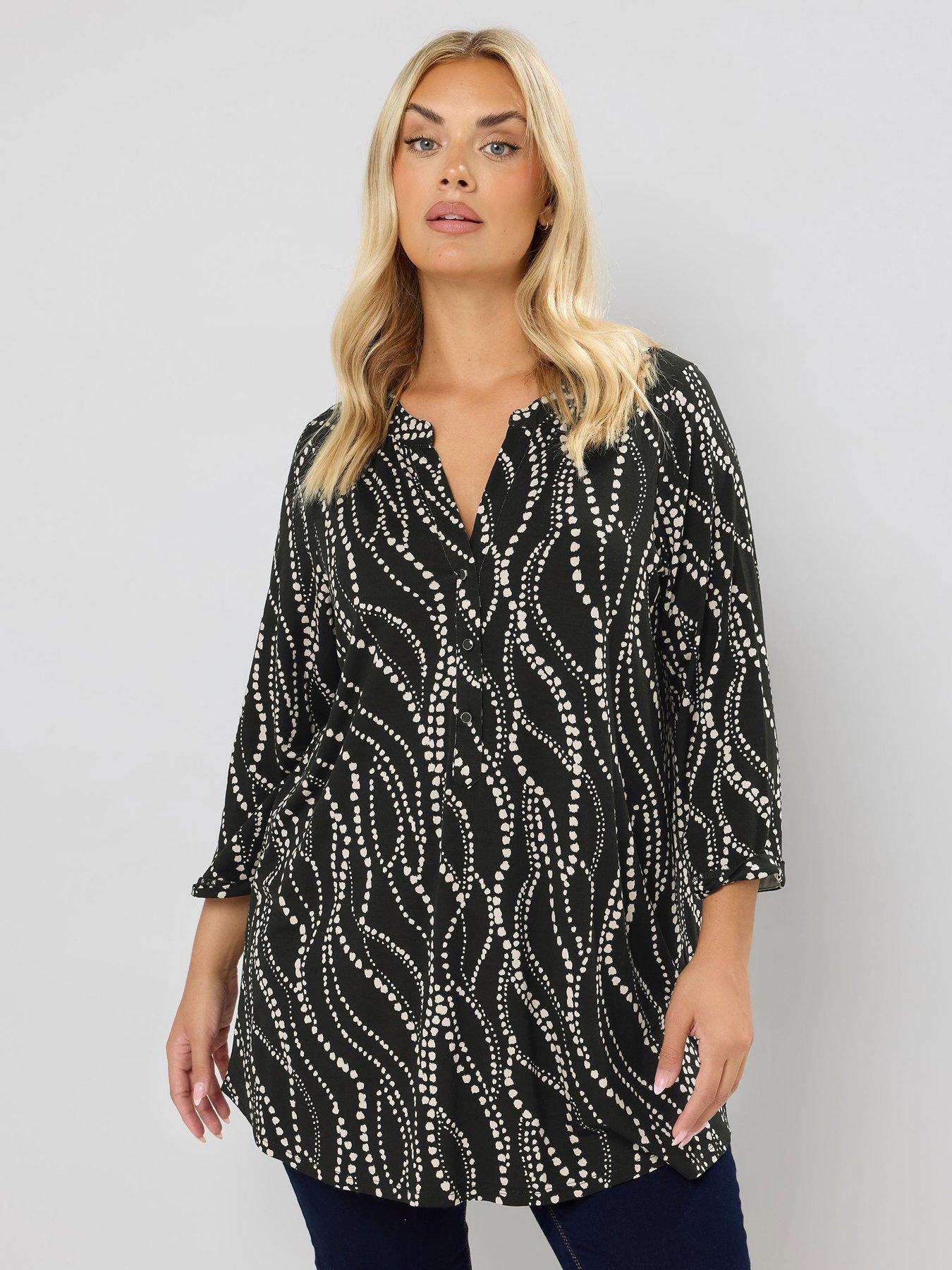 yours-curve-half-placket-shirt-black