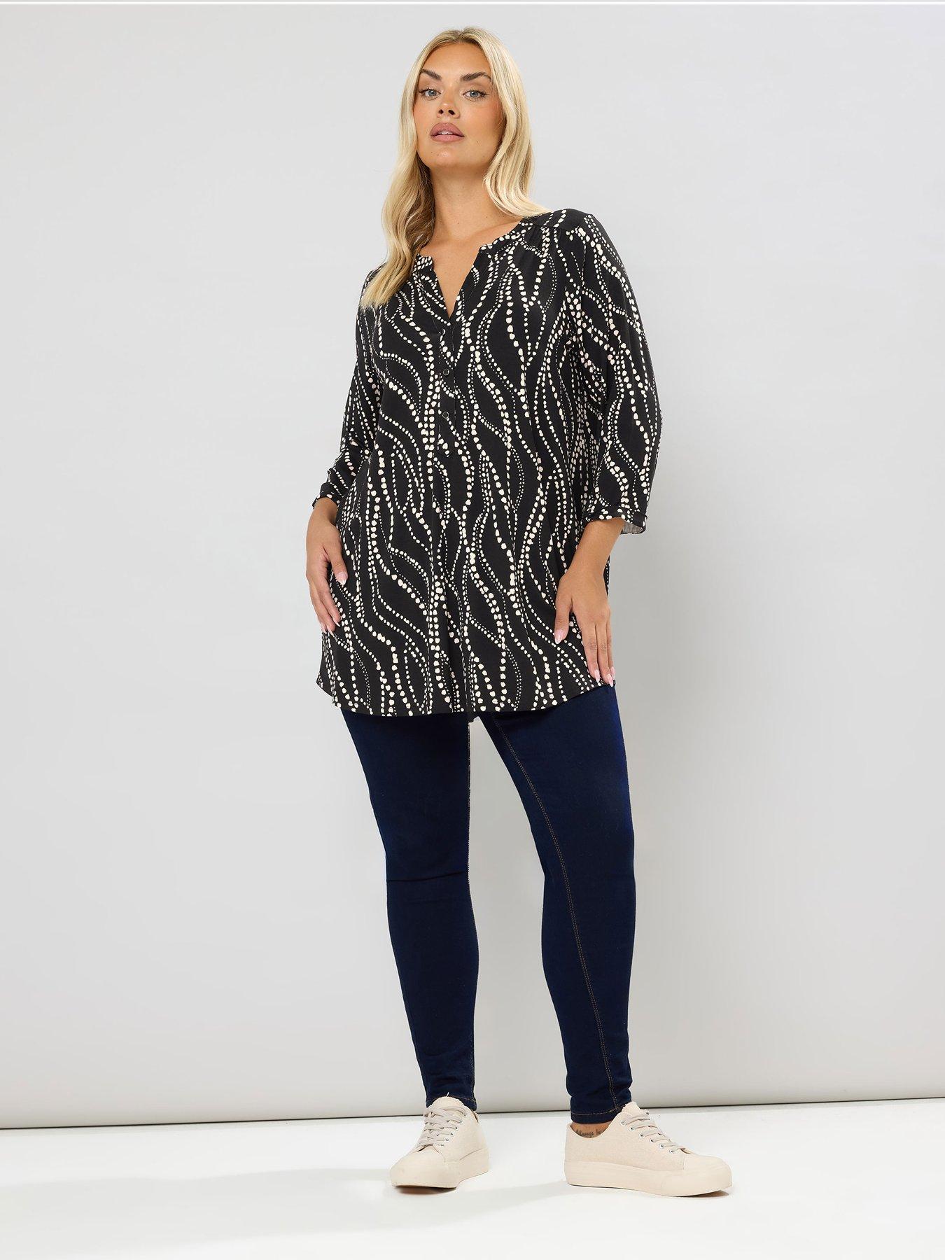 yours-curve-half-placket-shirt-blackback