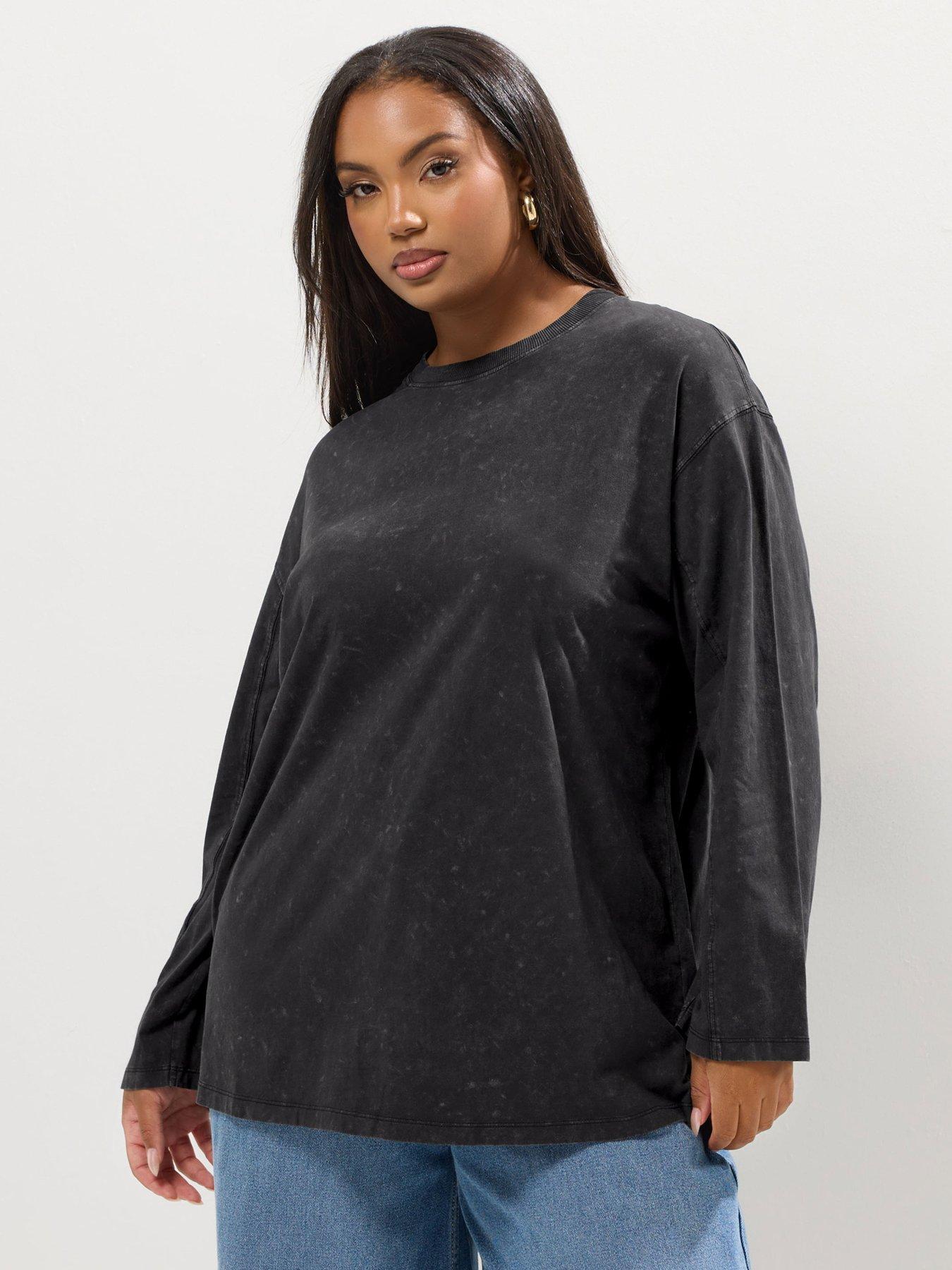 yours-curve-seam-detail-skater-top-grey