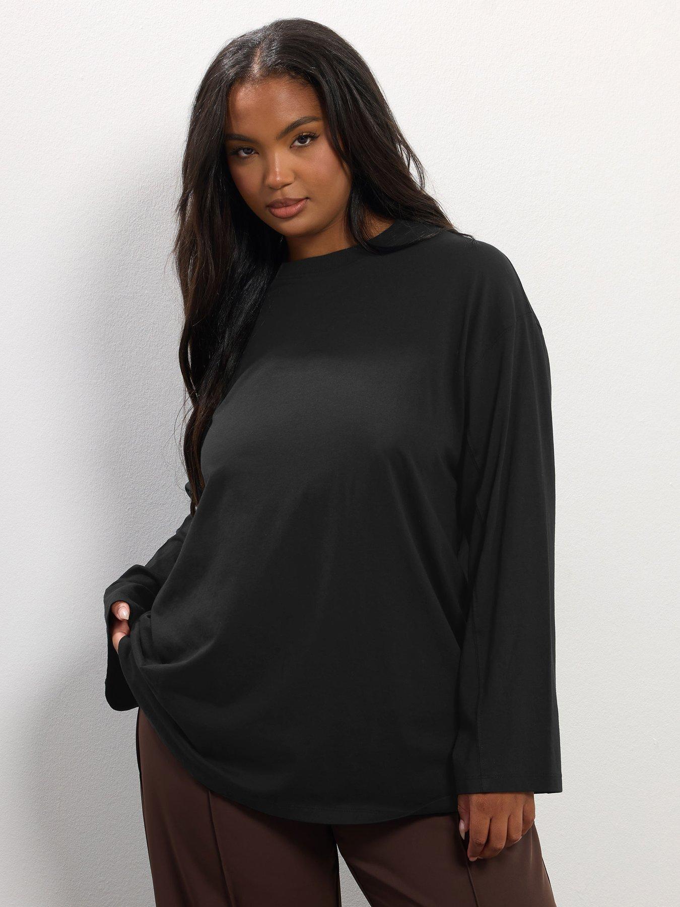 yours-curve-seam-detail-skater-top-black