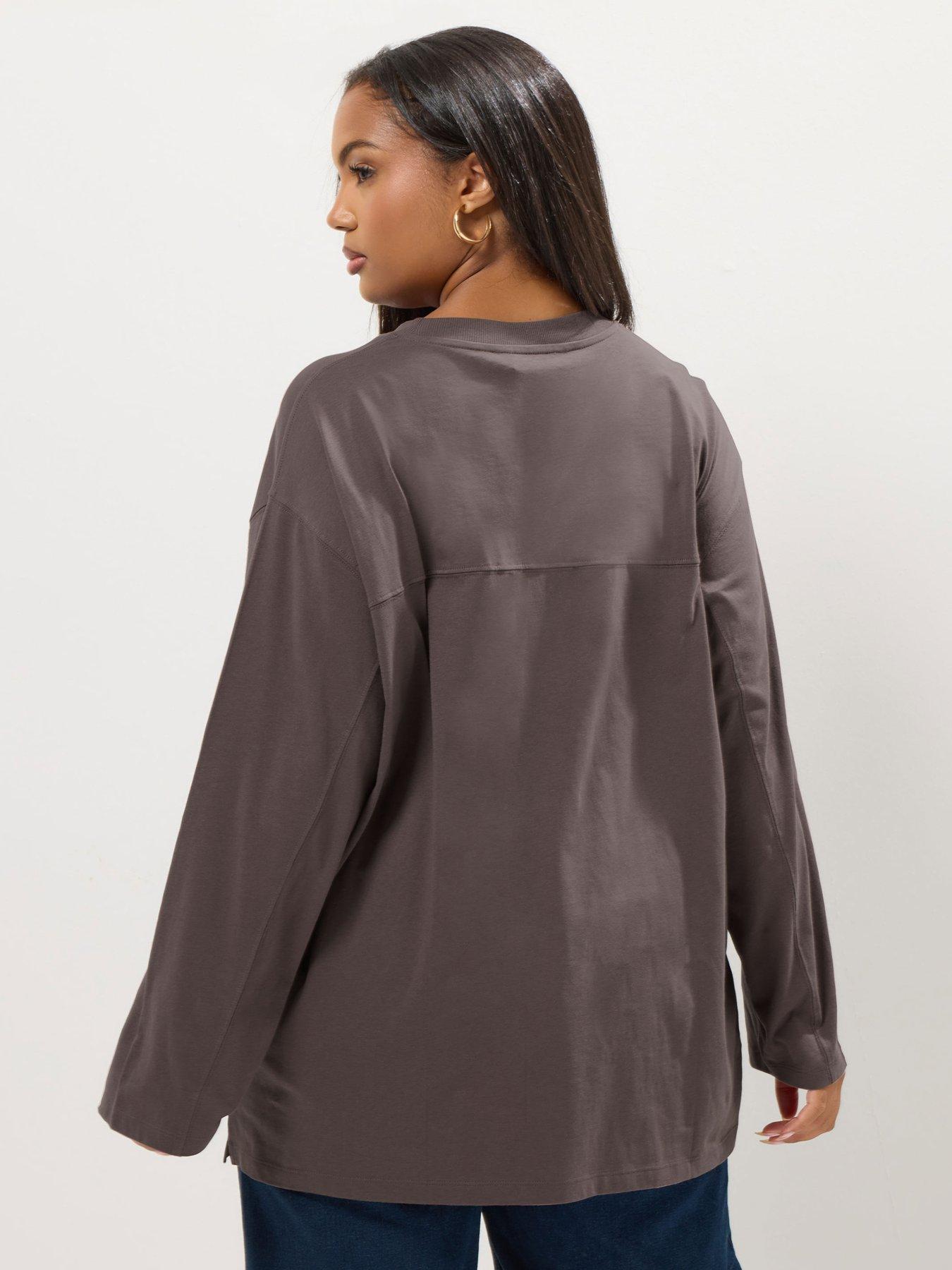 yours-curve-seam-detail-skater-top-brownstillFront