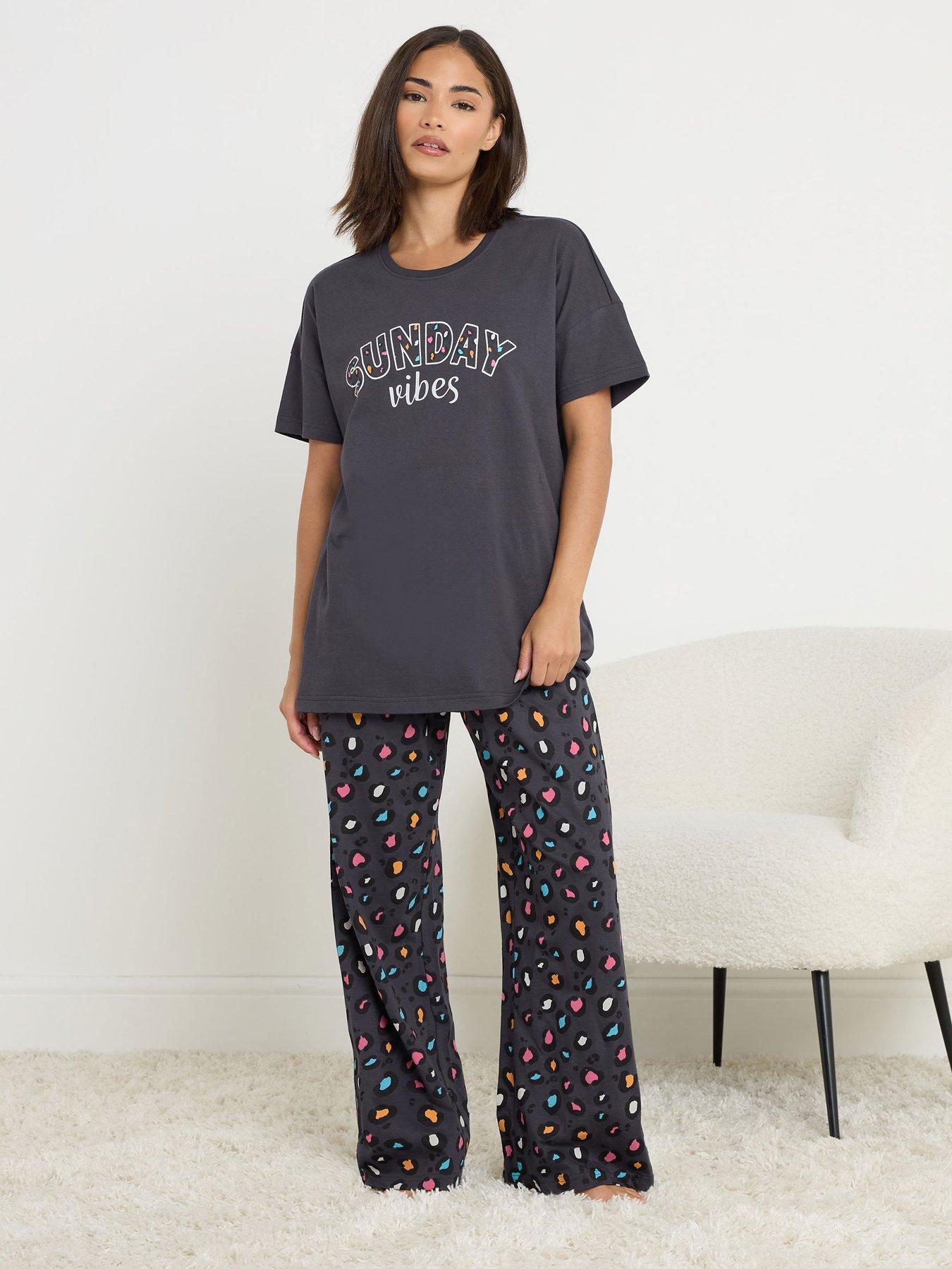 pixiegirl-petite-sunday-vibes-short-sleeve-wide-leg-pyjama-set-blue