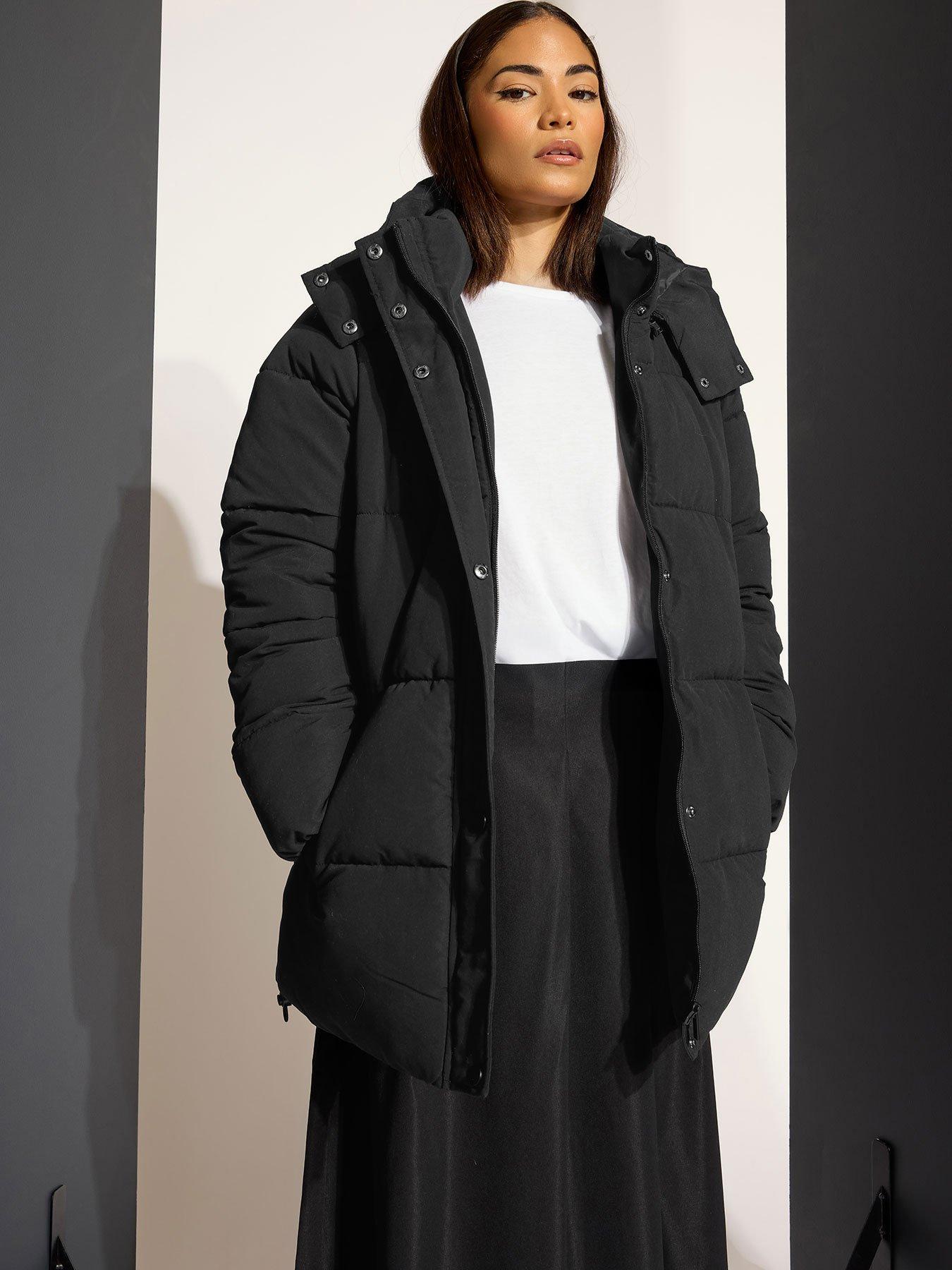 PixieGirl Petite Padded Hooded Jacket - Black