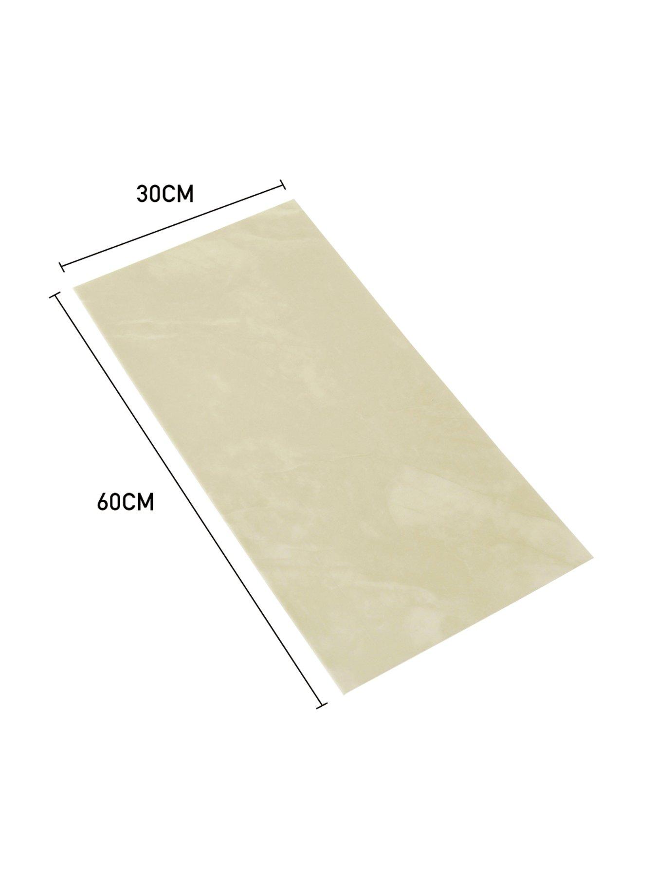 Image 7 of 7 of Living and Home Off-white Pvc 10 Pack Self-adhesive Waterproof Easy Peel-and-stick Installation Marble Tile Stickers 60x30cm