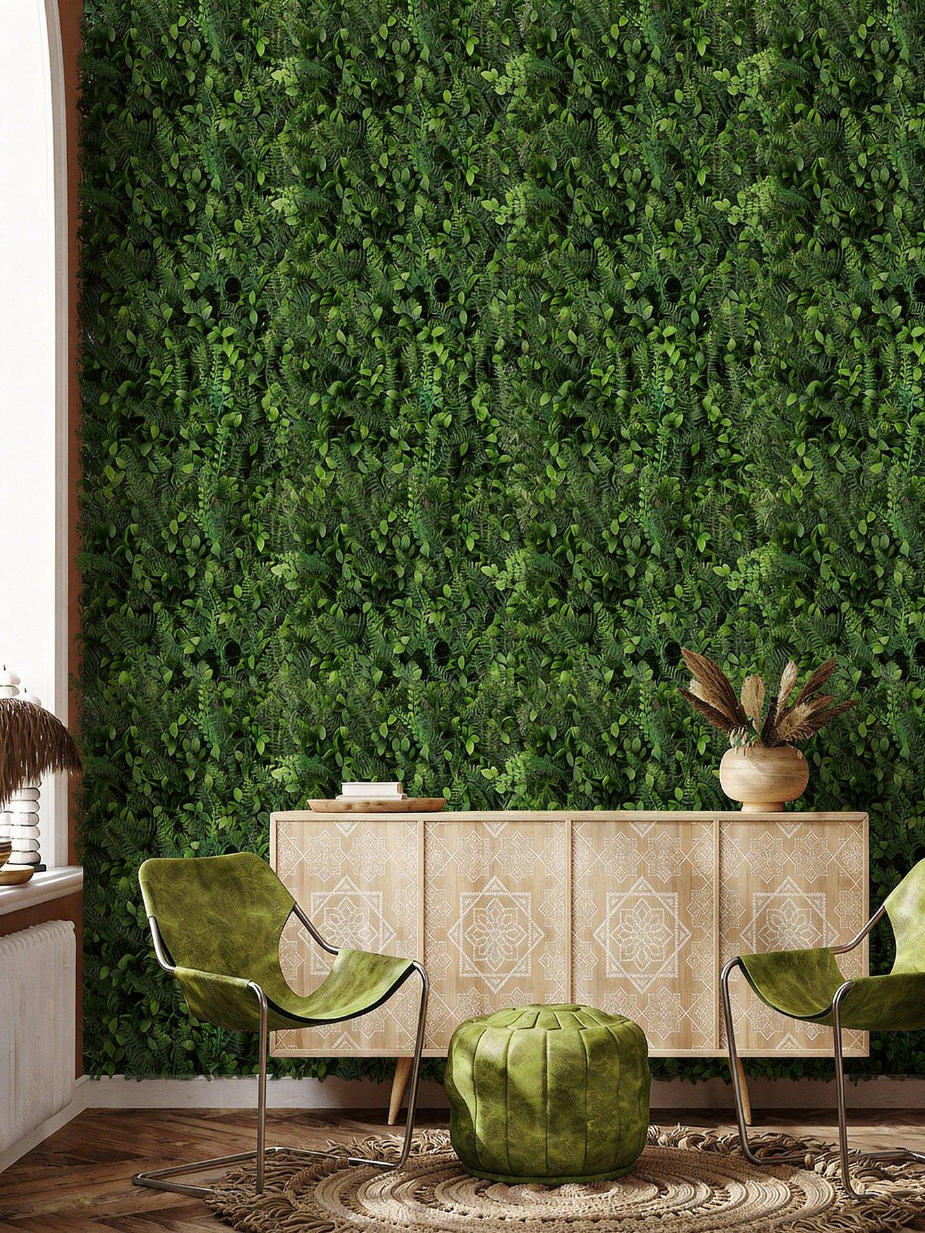 Living And Home Artificial Plant Hedge Wall Panel 400 X 600 Mm in Green