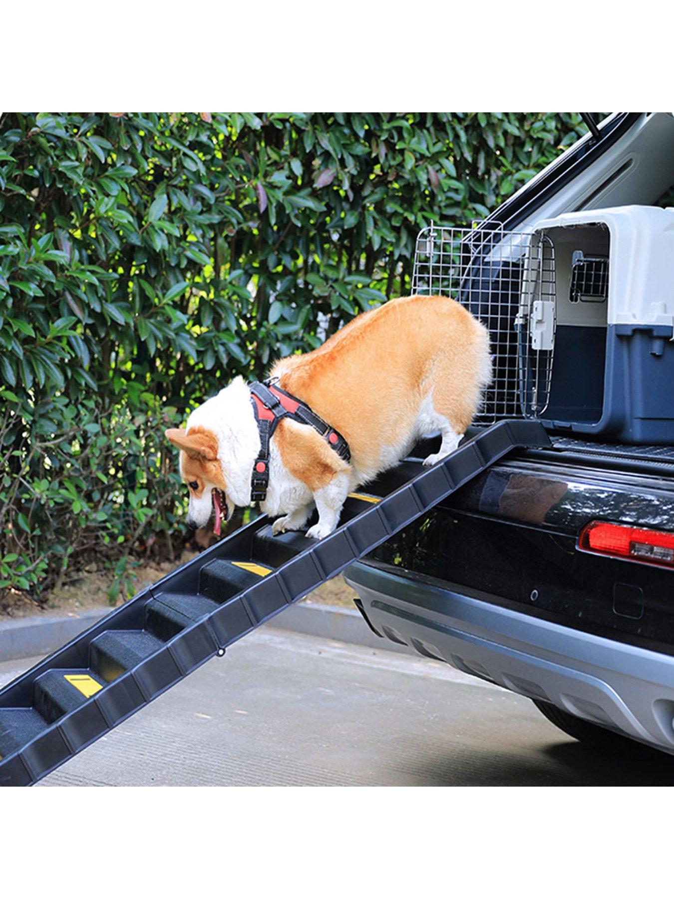 Image 1 of 7 of Living and Home Folding Portable Dog Pet Stairs Ramp Black Weight capacity up to 75kg