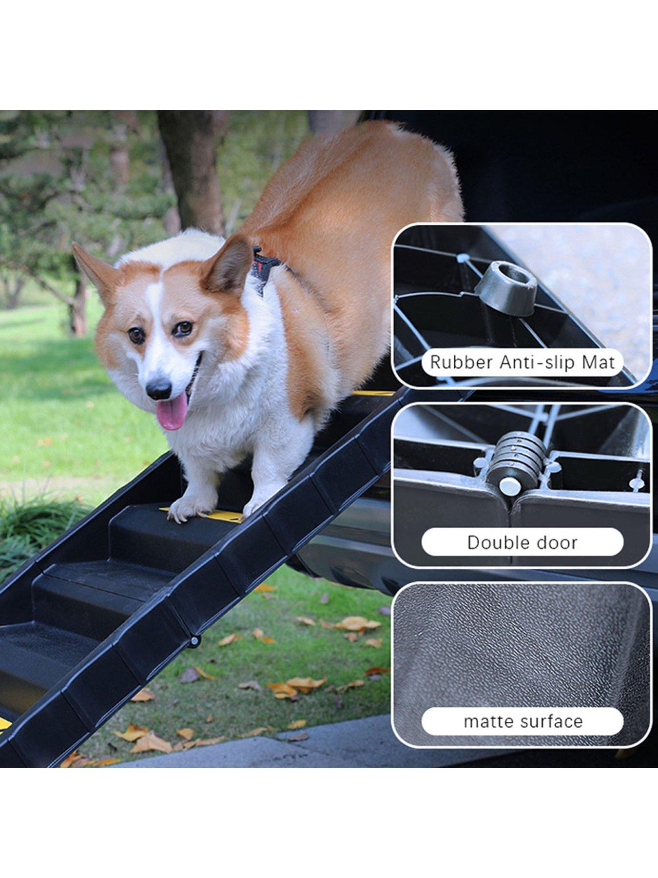 Image 3 of 7 of Living and Home Folding Portable Dog Pet Stairs Ramp Black Weight capacity up to 75kg
