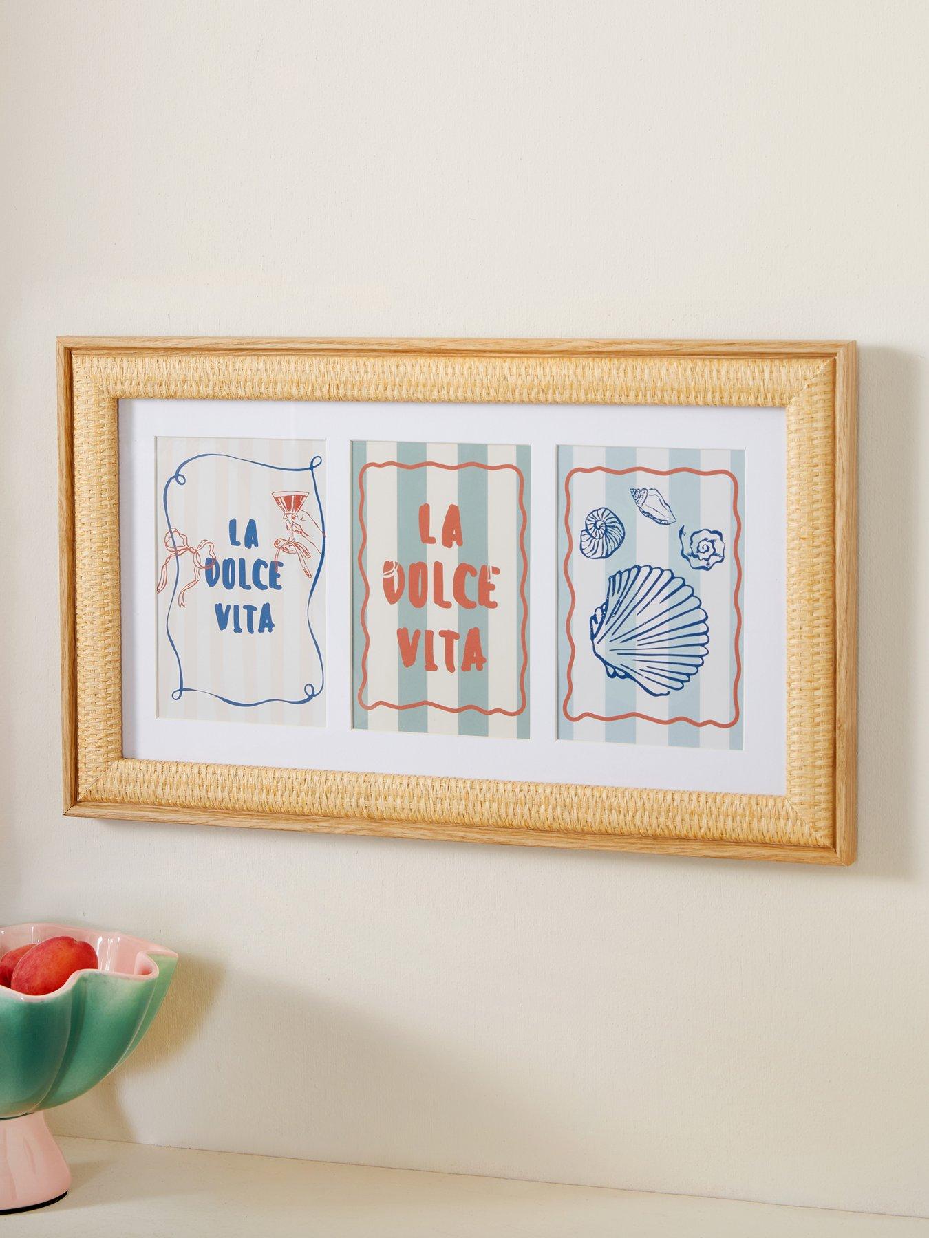 The Very Collection Pale Wooden 3 Photo Gallery Frame 36x20cm