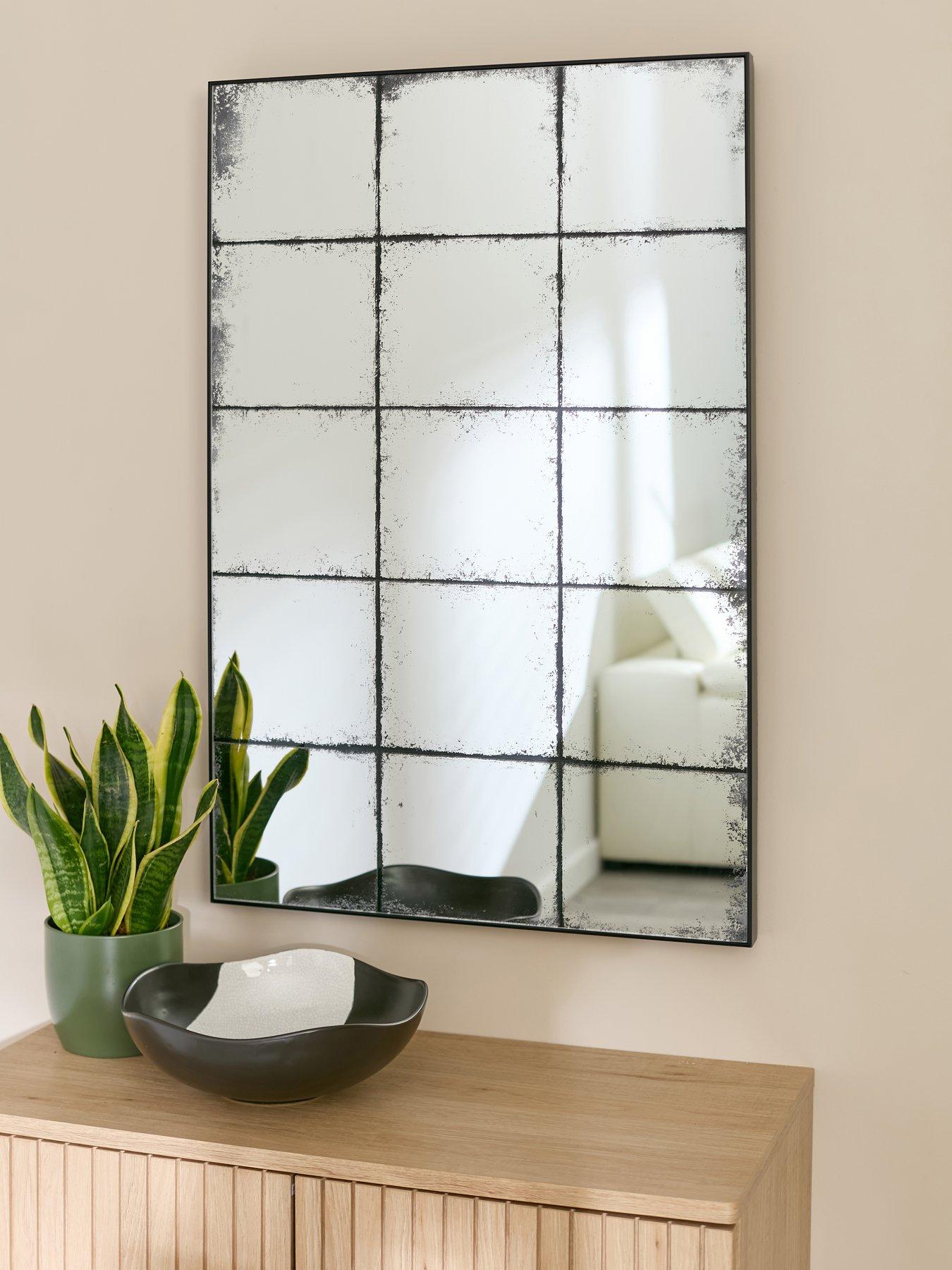 The Very Collection Vintage Style Window Pane Mirror 60x90cm