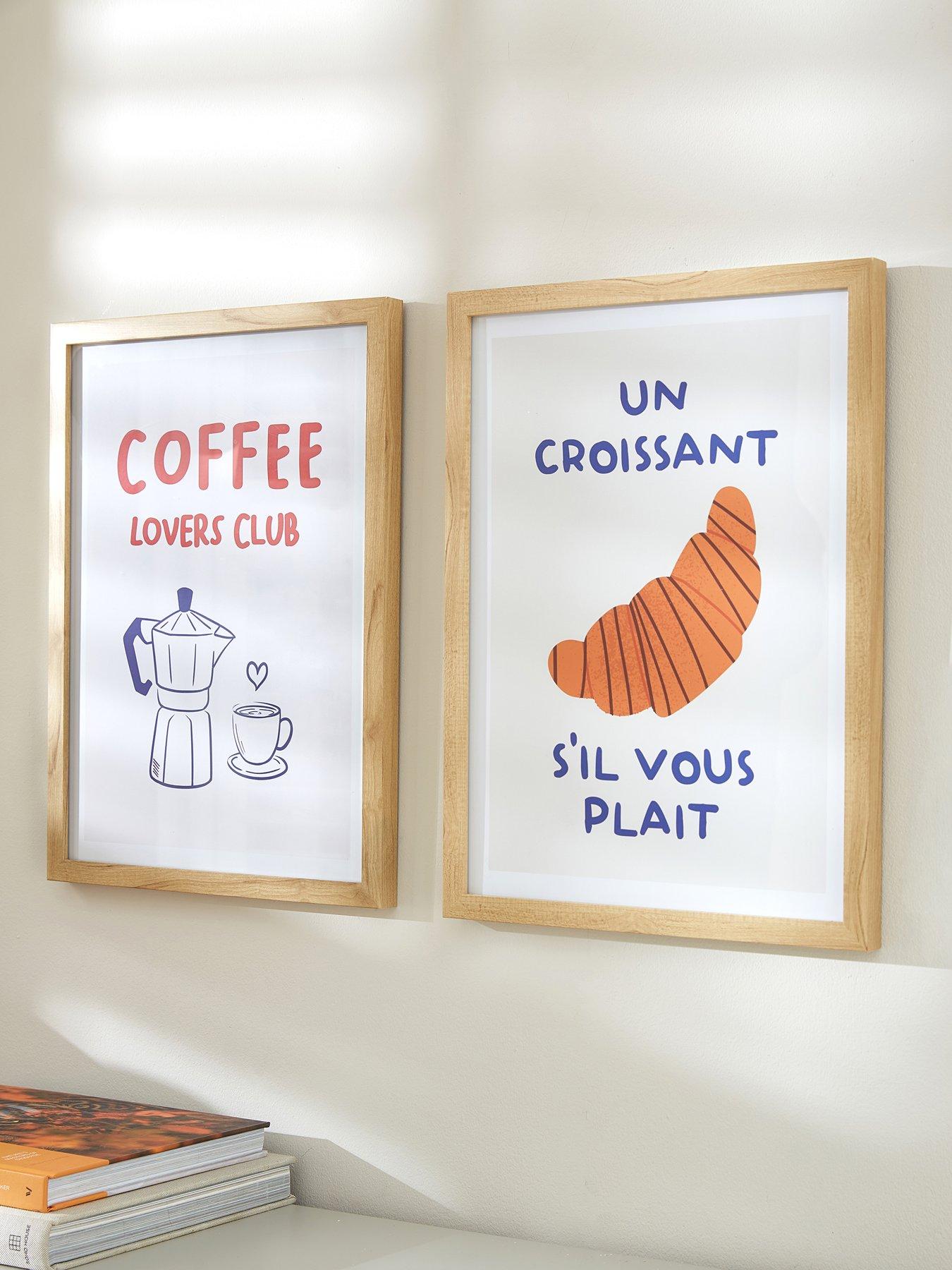 The Very Collection Set Of 2 Coffee Club Framed Wall Art - Fsc Certified in Multi