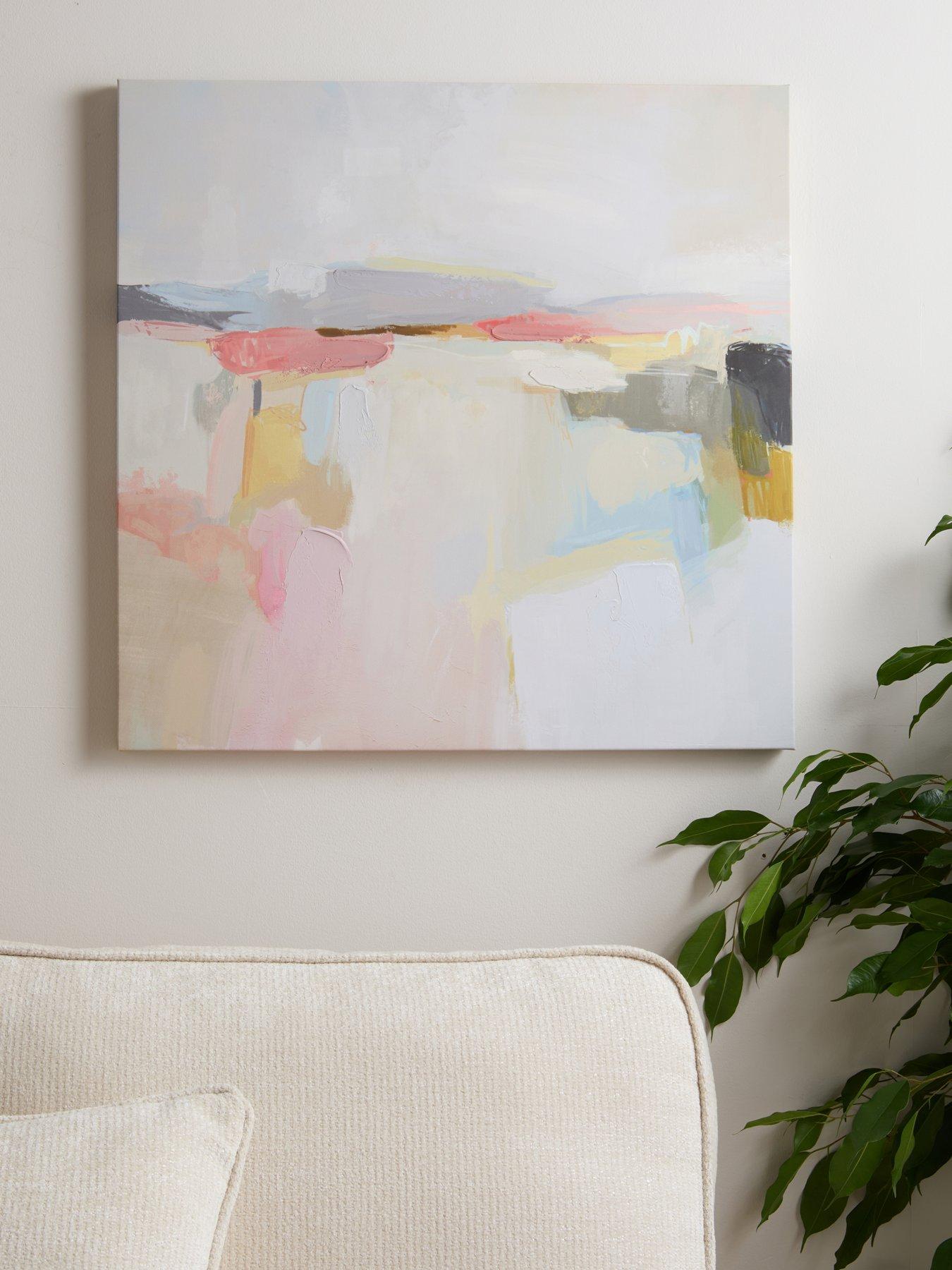Image 1 of 5 of The Very Collection Blurred Pastel Abstract Canvas