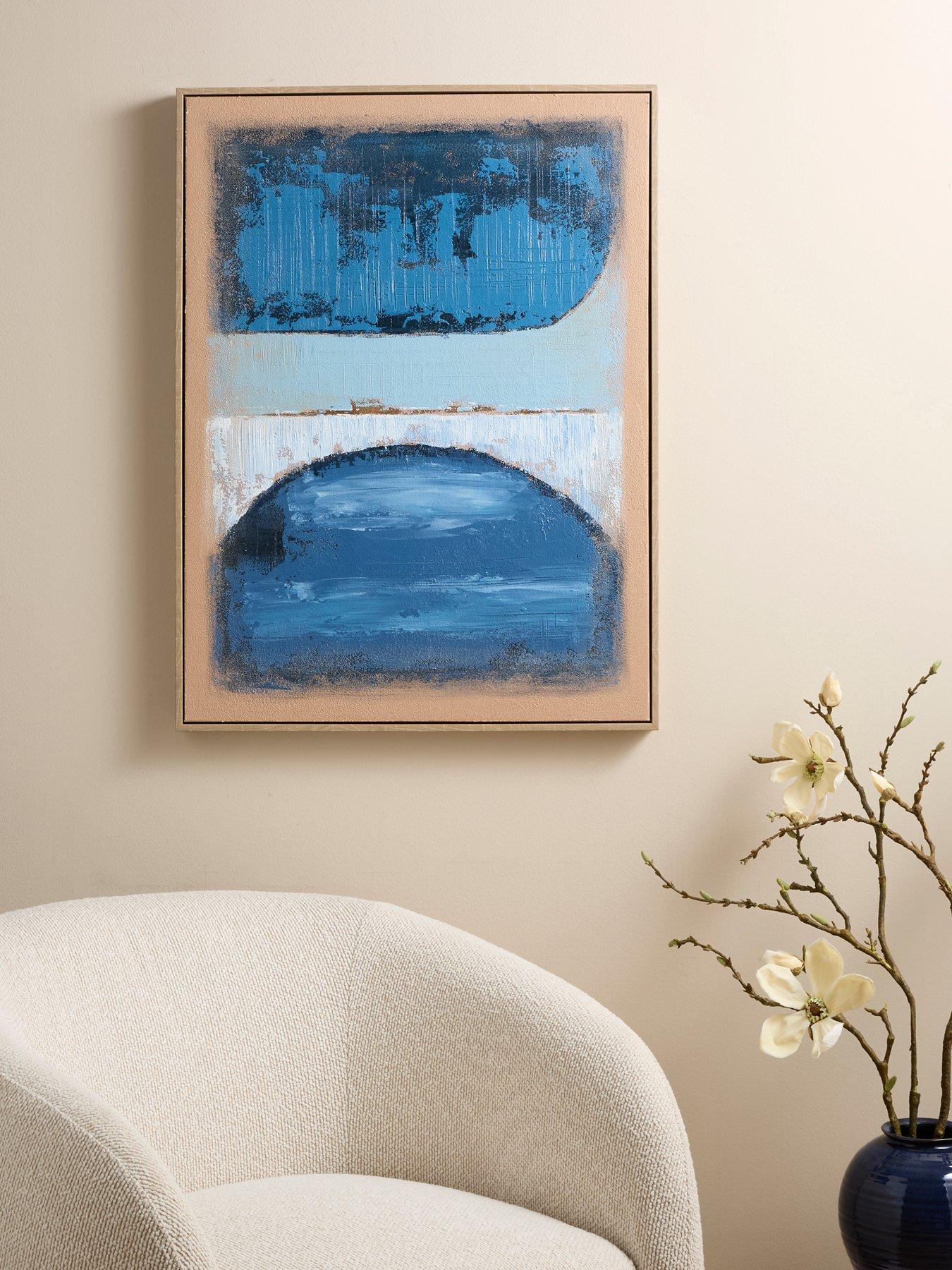 The Very Collection Dark Blue Abstract Canvas