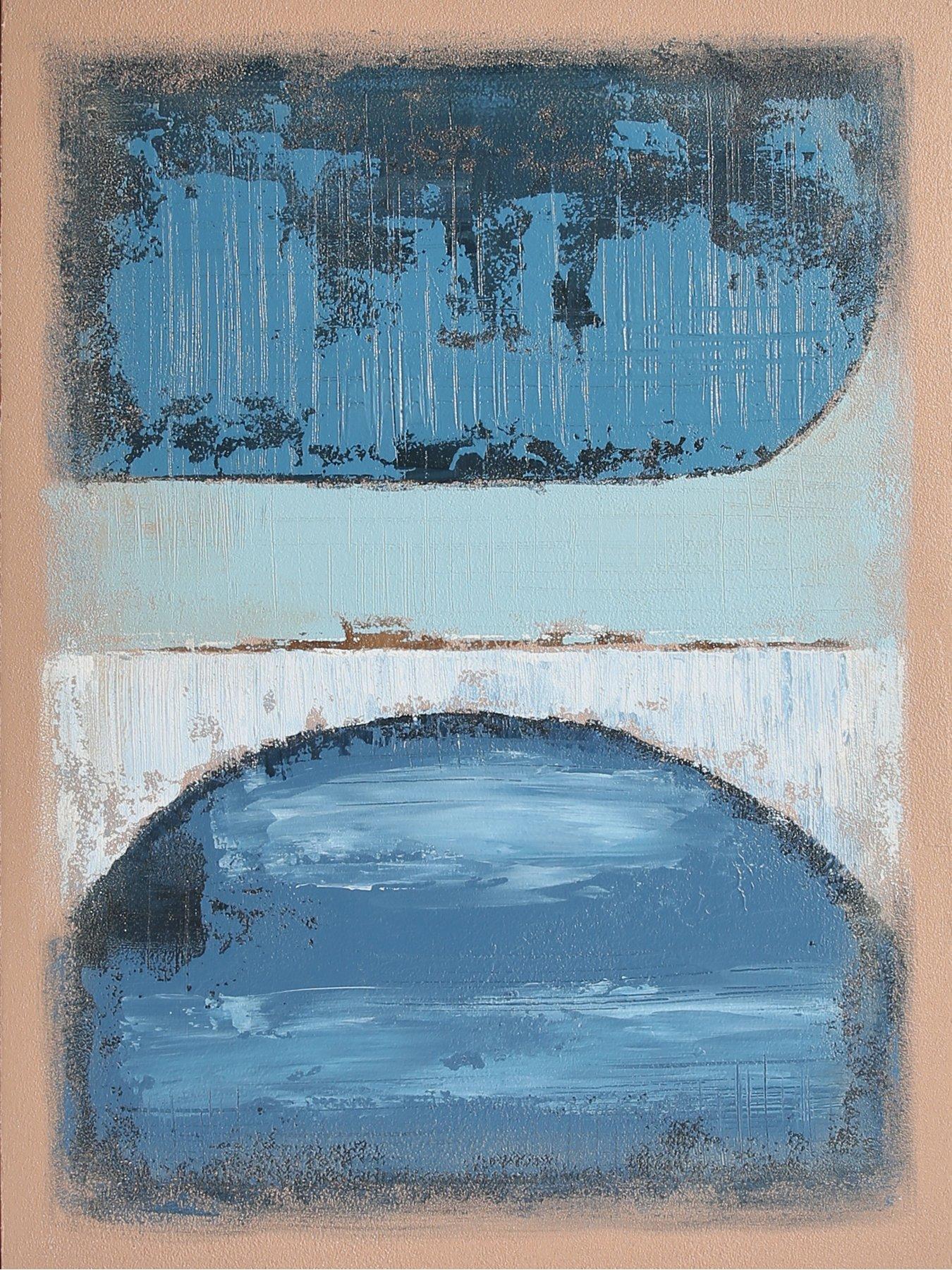 Image 3 of 6 of The Very Collection Dark Blue Abstract Canvas