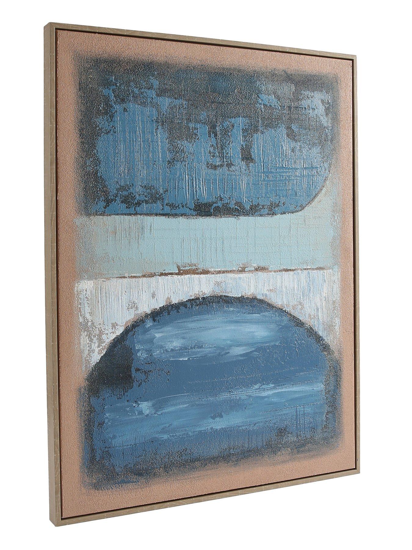 Image 4 of 6 of The Very Collection Dark Blue Abstract Canvas