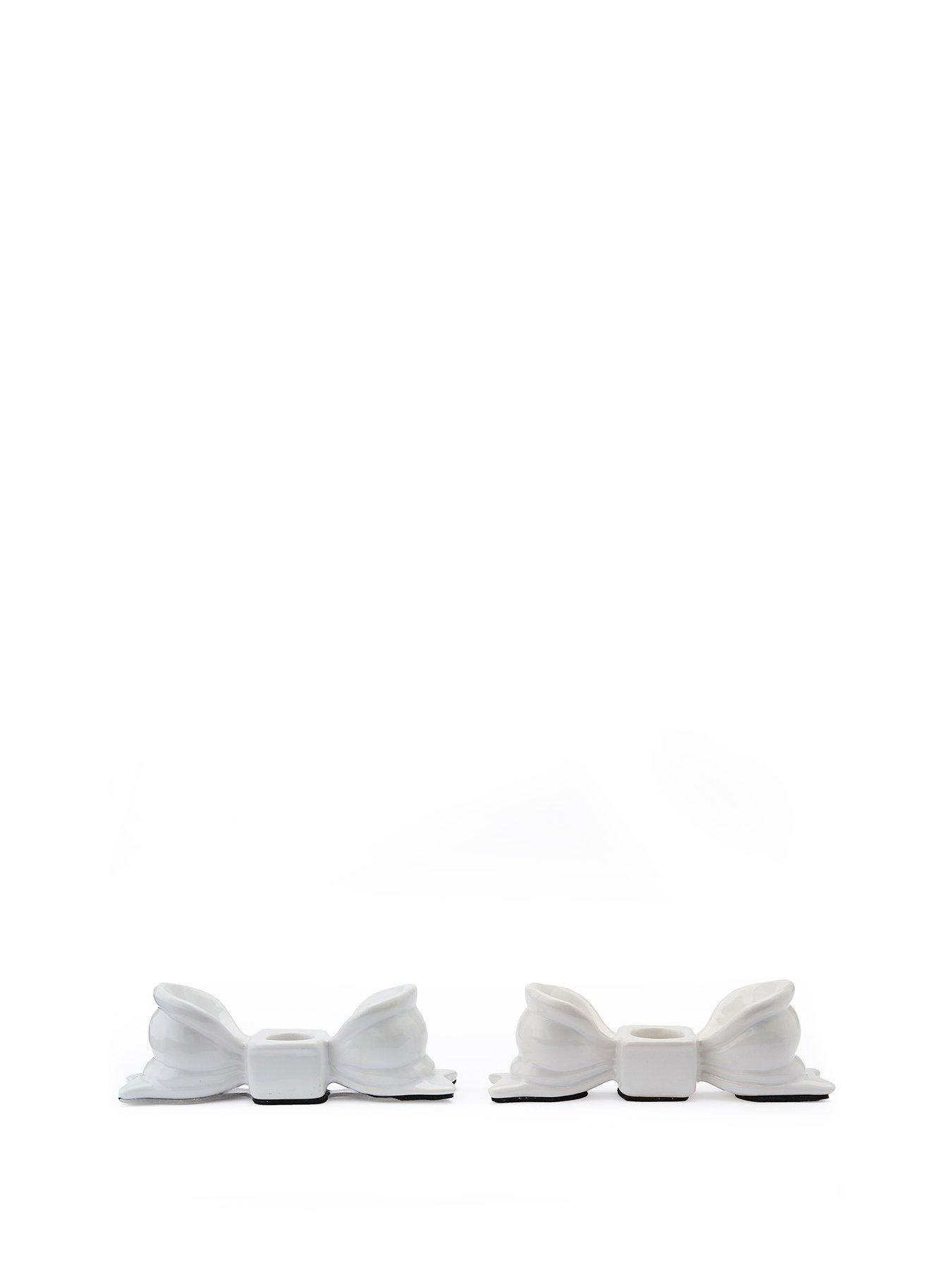 the-very-collection-set-of-2-ceramic-bow-candle-holder-whitestillFront