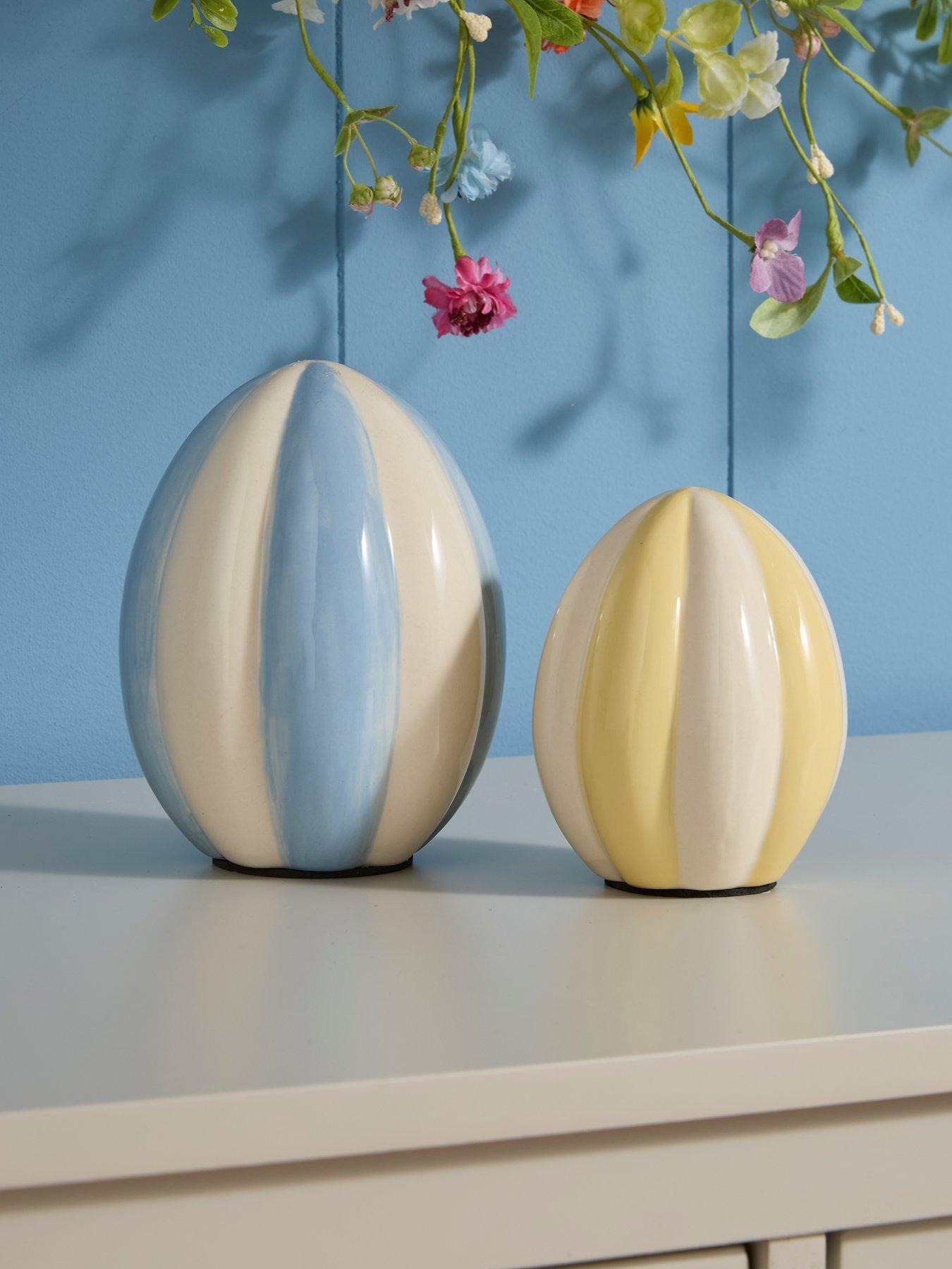 The Very Collection Set Of 2 Ceramic Bevelled Easter Eggs