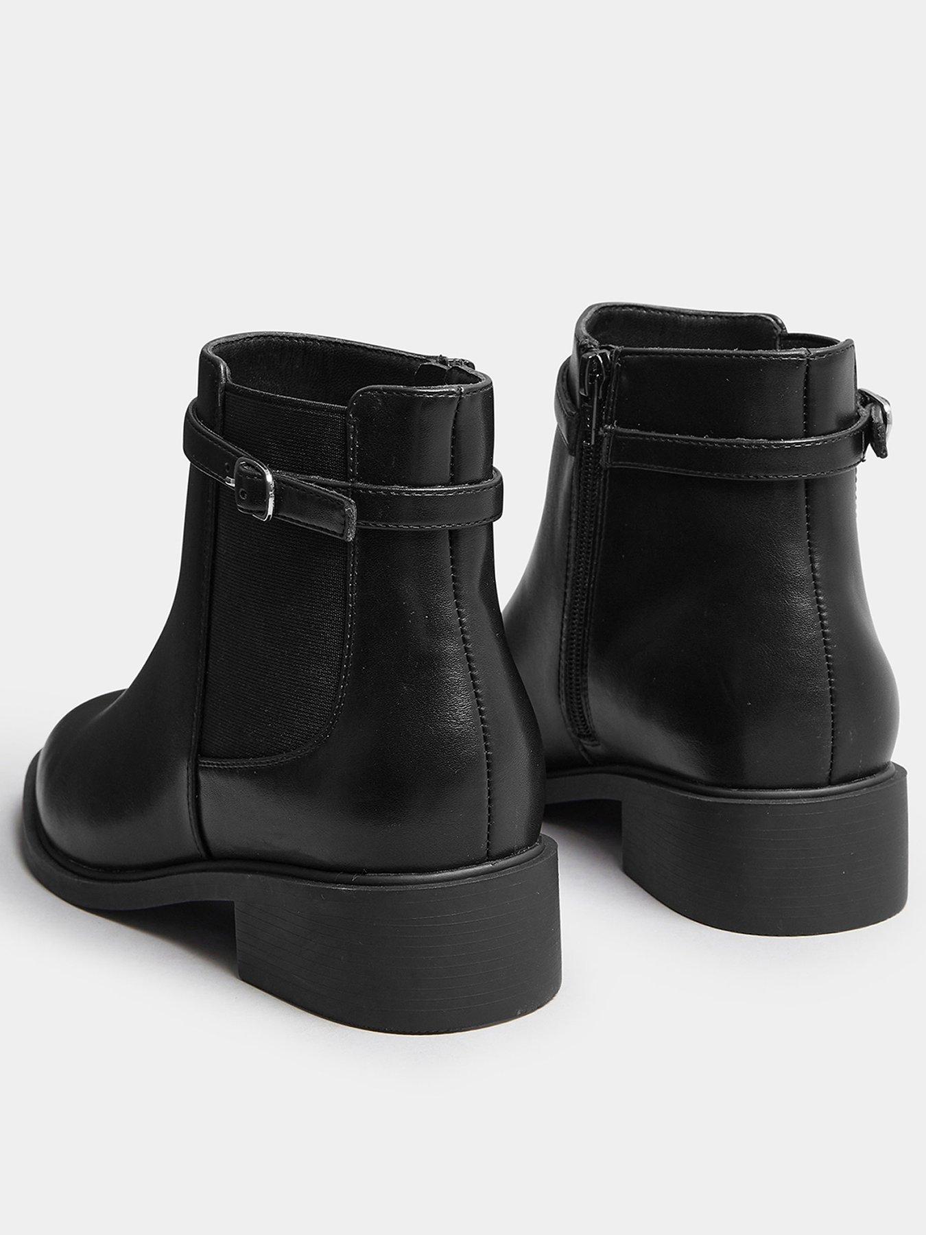 yours-extra-wide-fit-buckle-elastic-boot-blackback