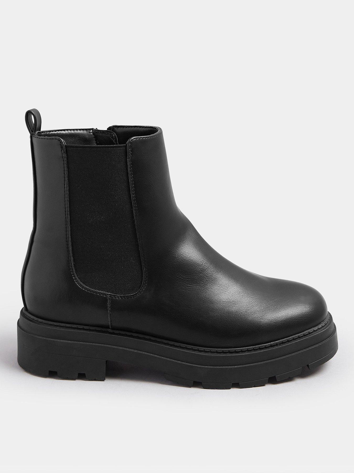 Yours Wide Fit Chunky Chelsea Boots - Black