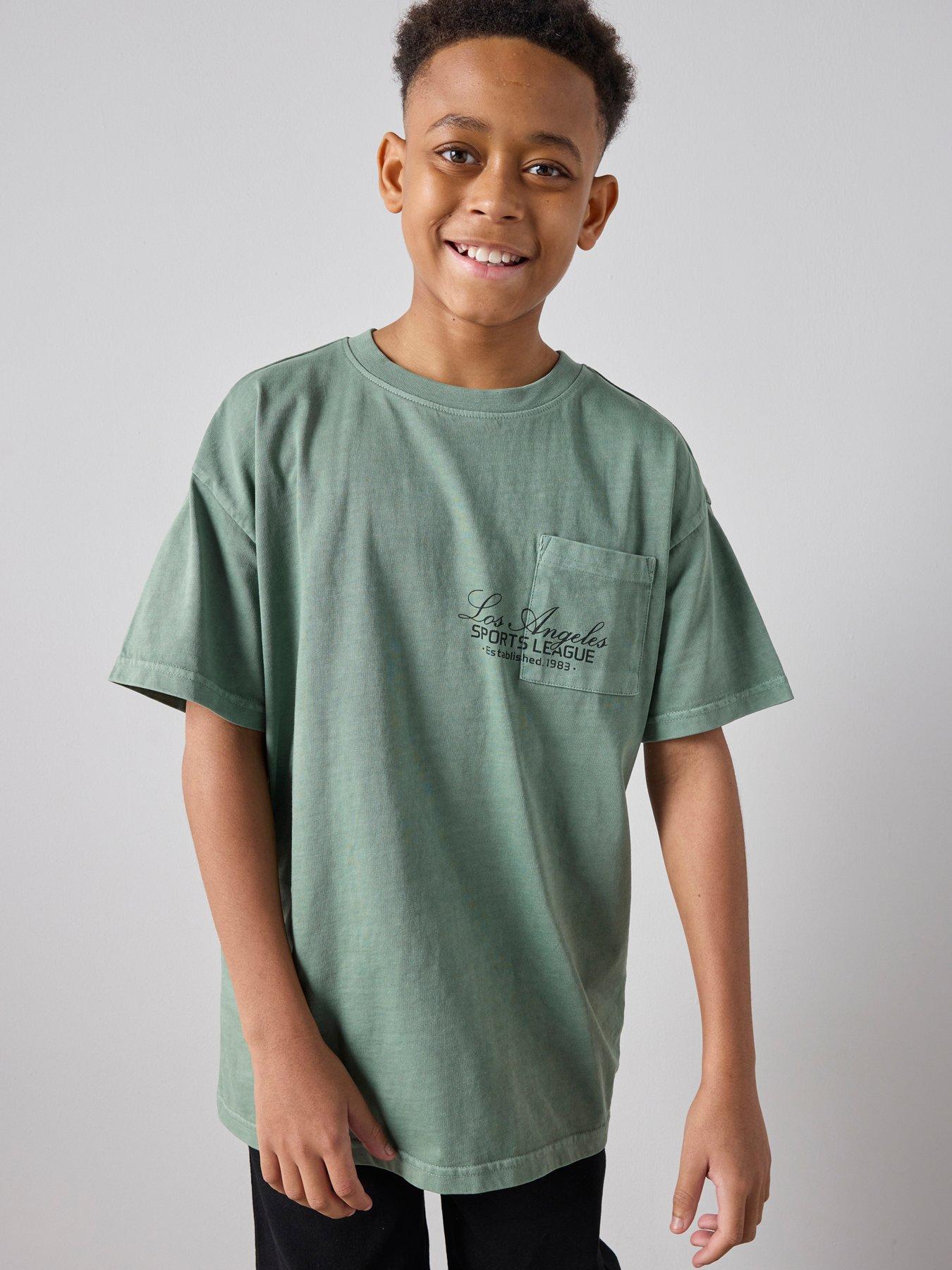 the-very-collection-boys-drop-shoulder-t-shirt-greenfront