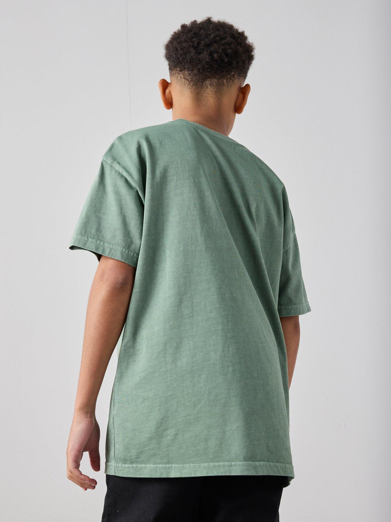 the-very-collection-boys-drop-shoulder-t-shirt-greenstillFront