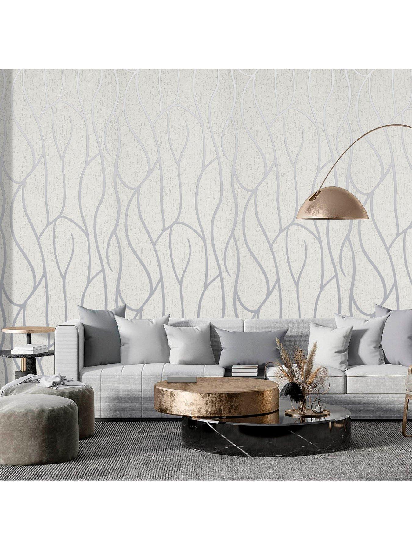 Image 2 of 4 of Living and Home Beige Geometric 3D Non Woven Embossed Patterned Wallpaper