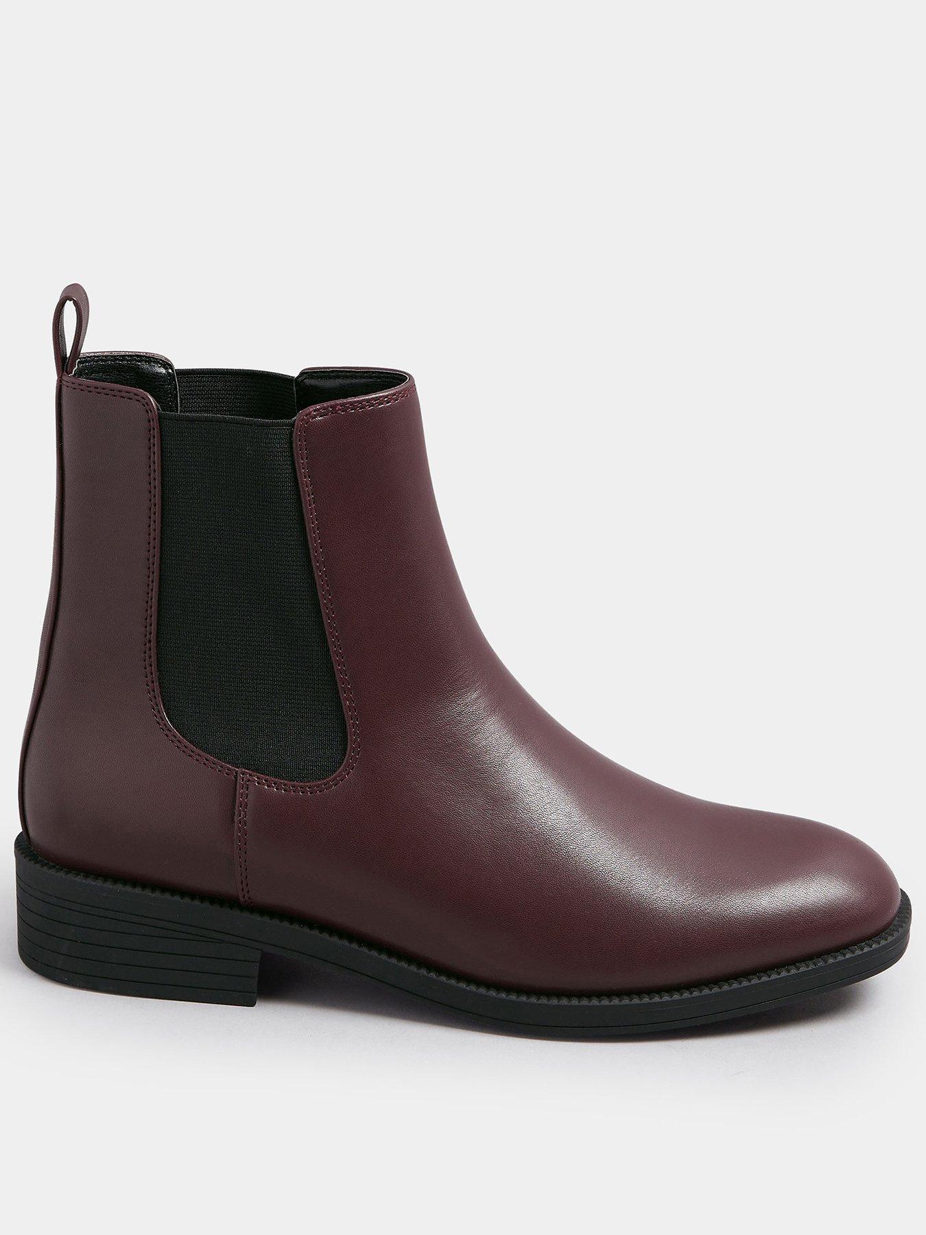 Yours Wide Fit Ankle Chelsea Boot - Red