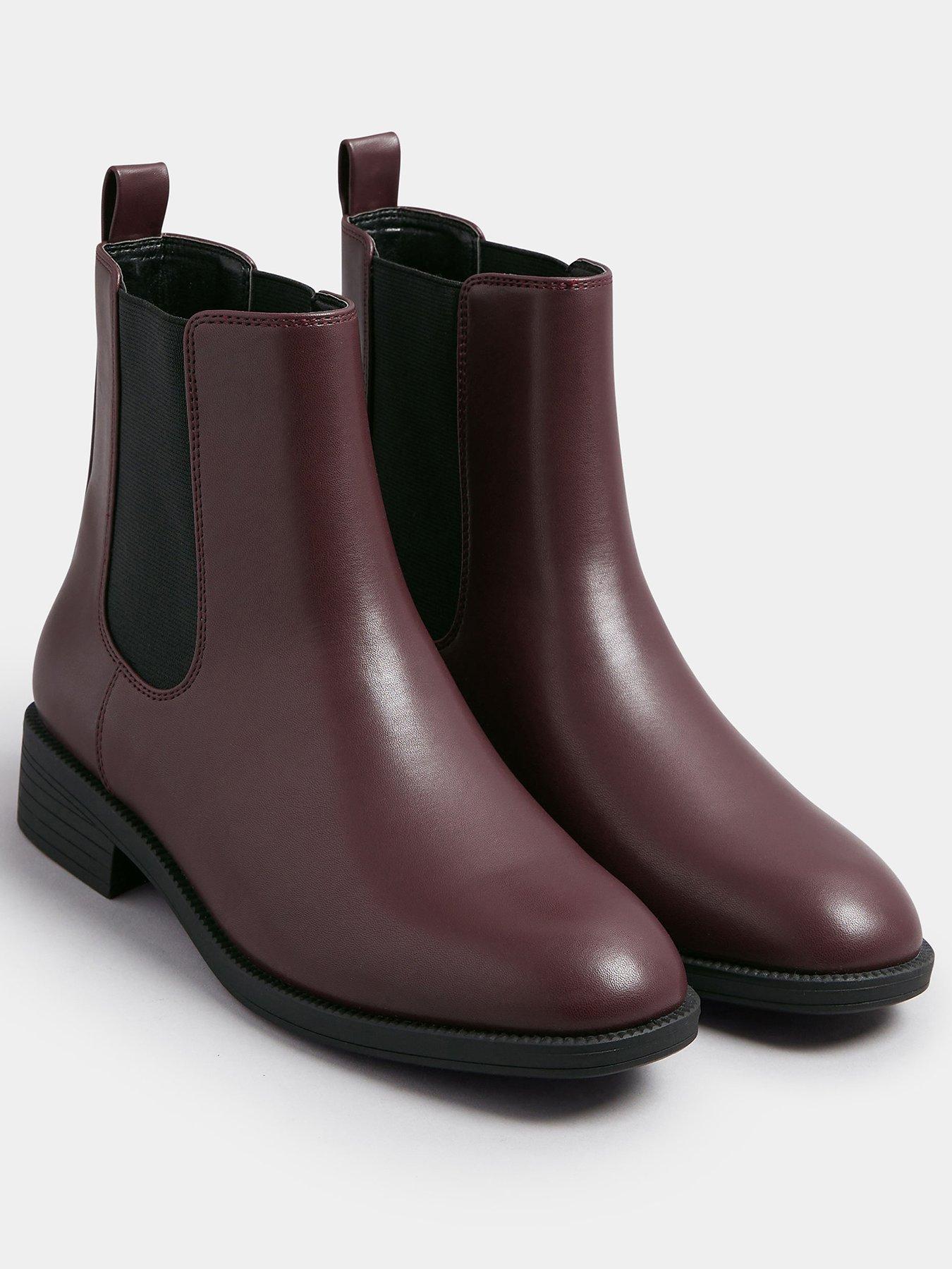 Image 2 of 4 of Yours Wide Fit Ankle Chelsea Boot - Red
