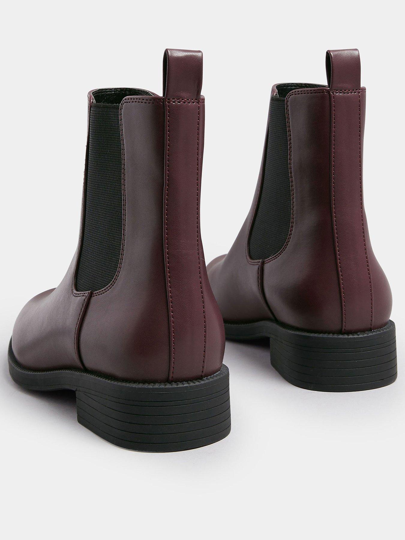 Image 3 of 4 of Yours Wide Fit Ankle Chelsea Boot - Red
