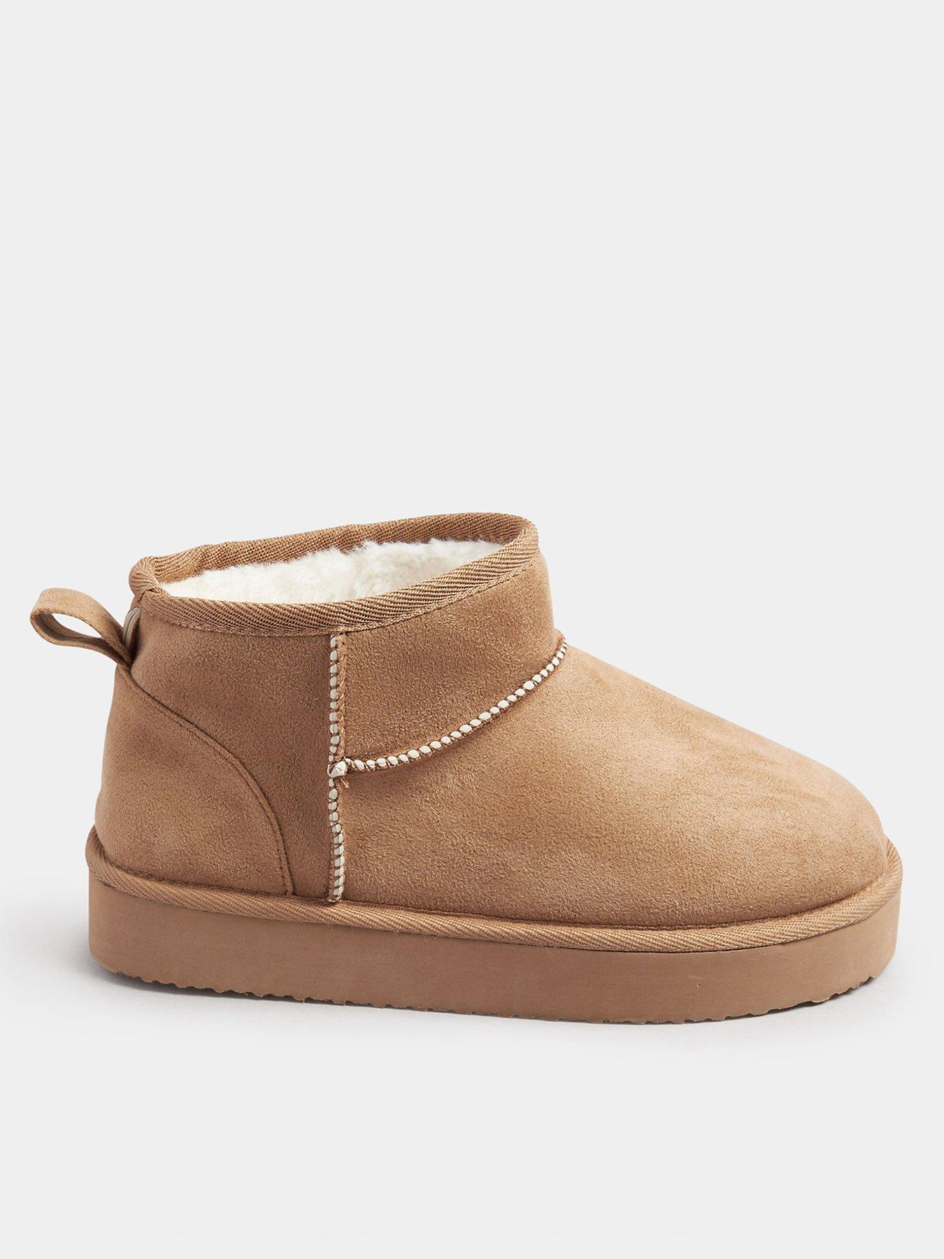 Yours Extra Wide Fit Fur Boot - Brown