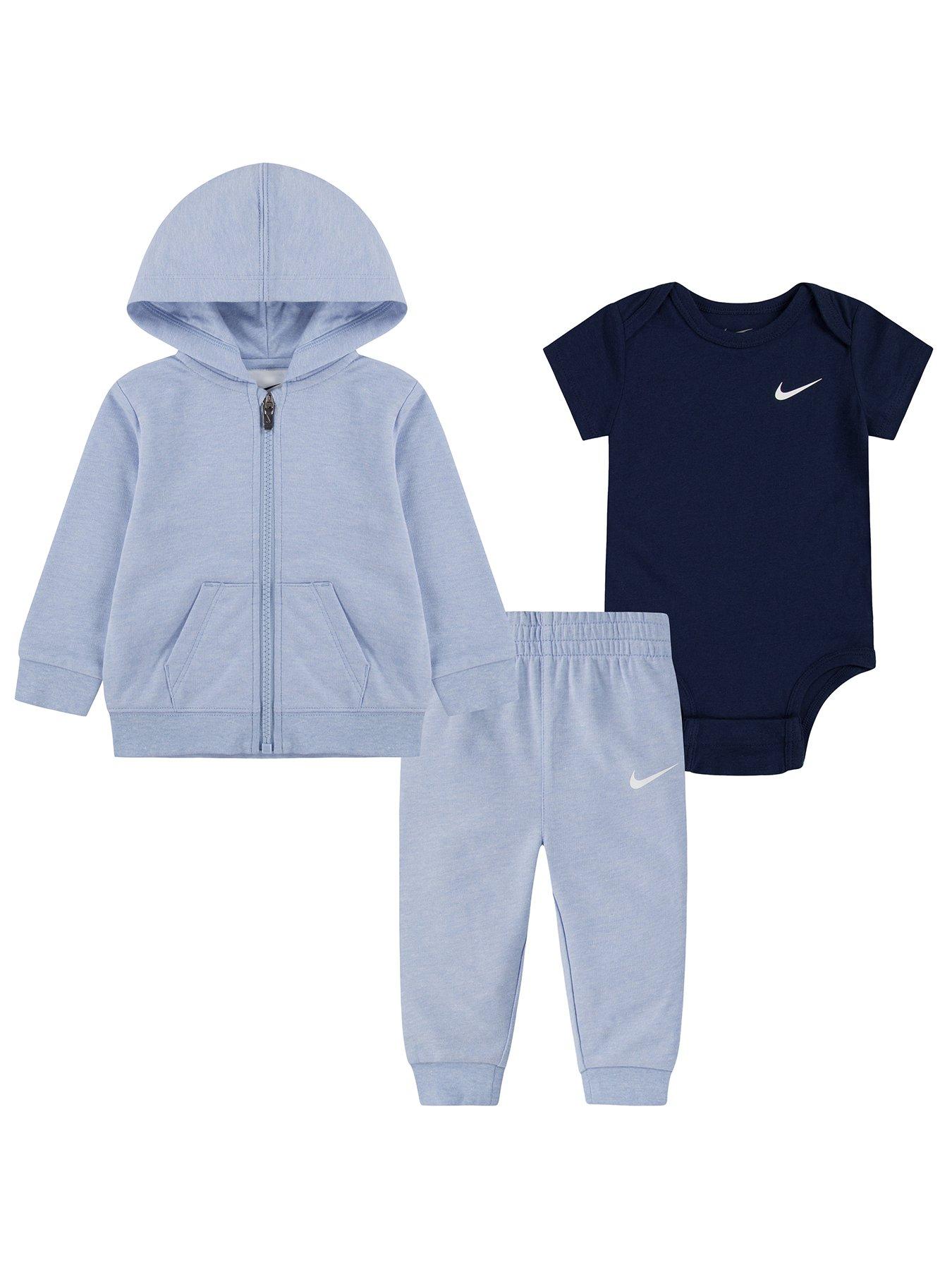 Image 1 of 6 of Nike Infant Unisex 3 Piece Bodysuit Pants Set - Blue
