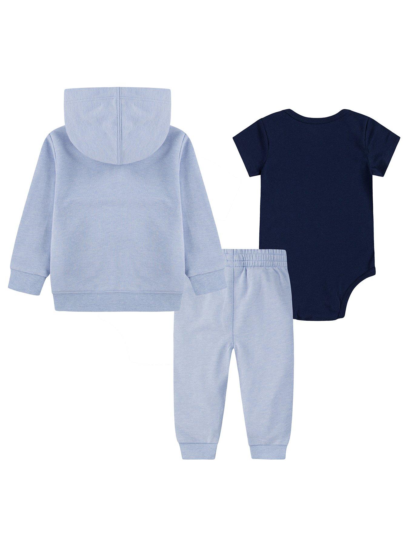 Image 2 of 6 of Nike Infant Unisex 3 Piece Bodysuit Pants Set - Blue