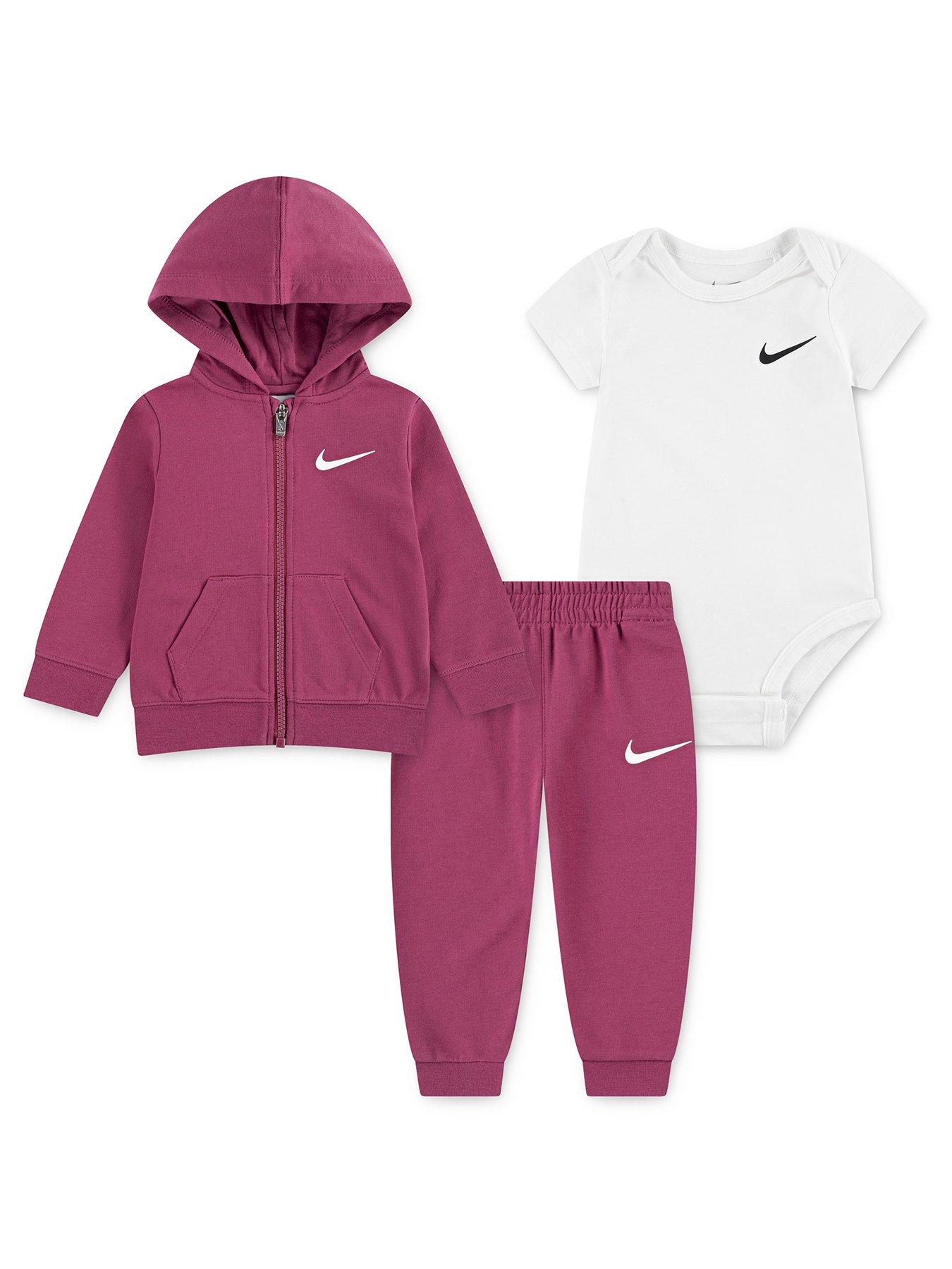 Nike Infant Girls 3Pc Bodysuit Pant Set - Red