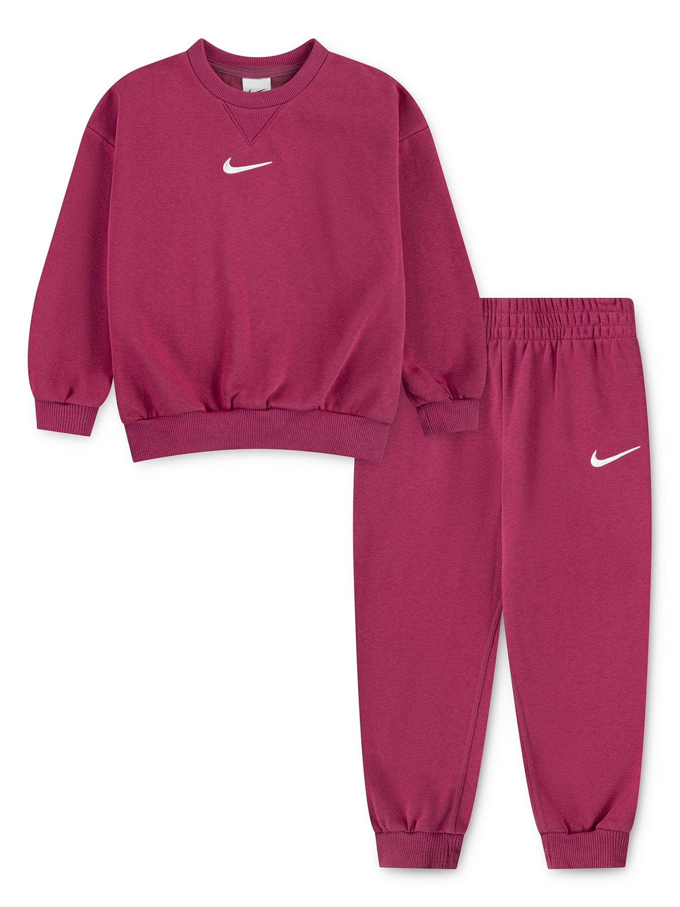 nike-kids-girls-essential-fleece-crew-set-pink-red