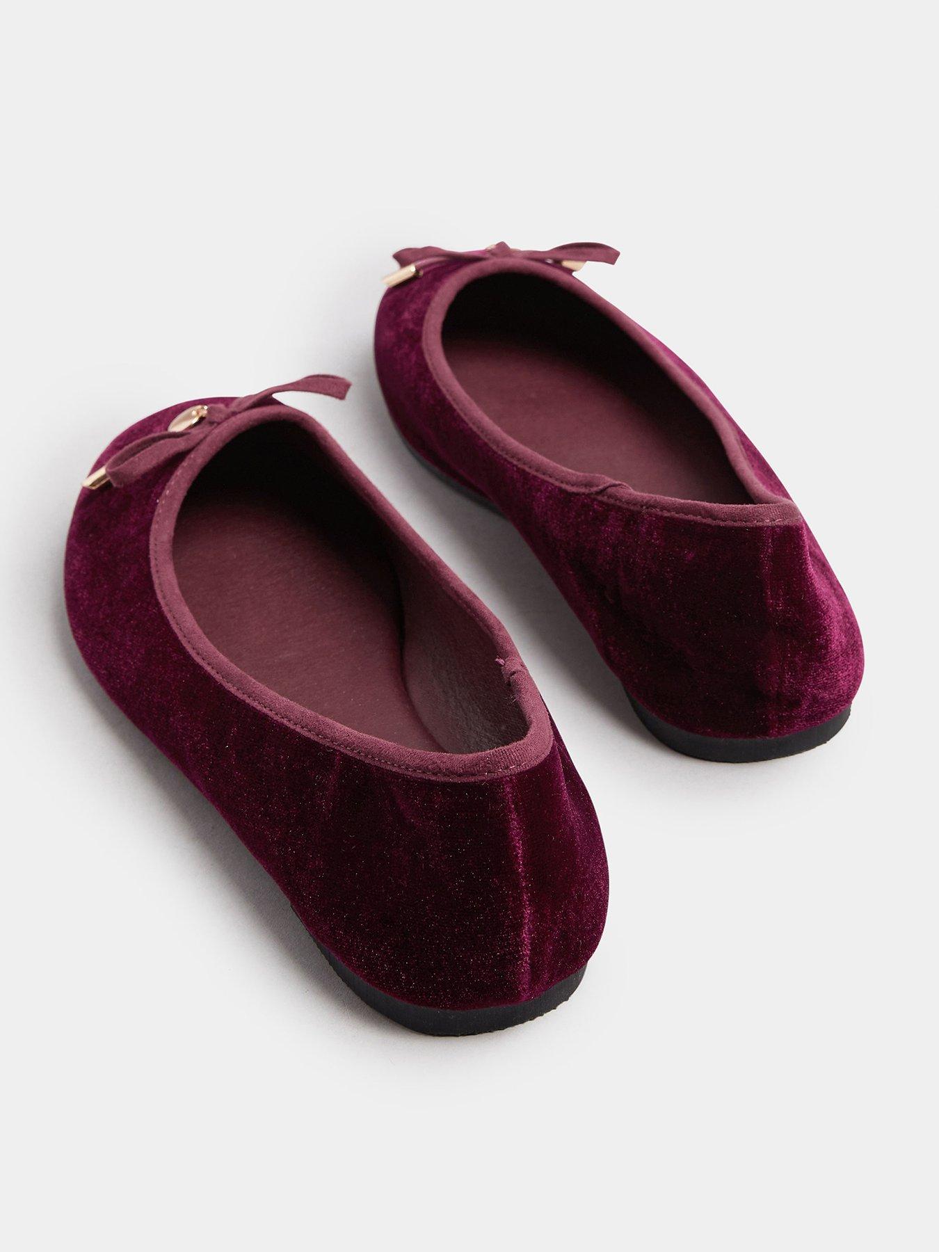 long-tall-sally-velvet-ballet-pump-redstillFront