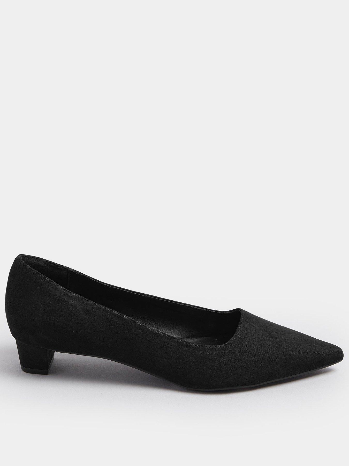 Long Tall Sally Point Block Court Heel - Black